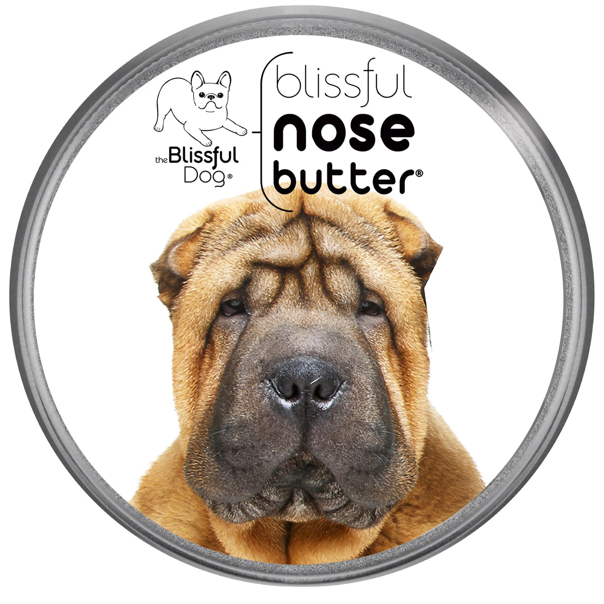 The Blissful Dog Chinese Shar-Pei Unscented Nose Butter Tin, 2-Ounce