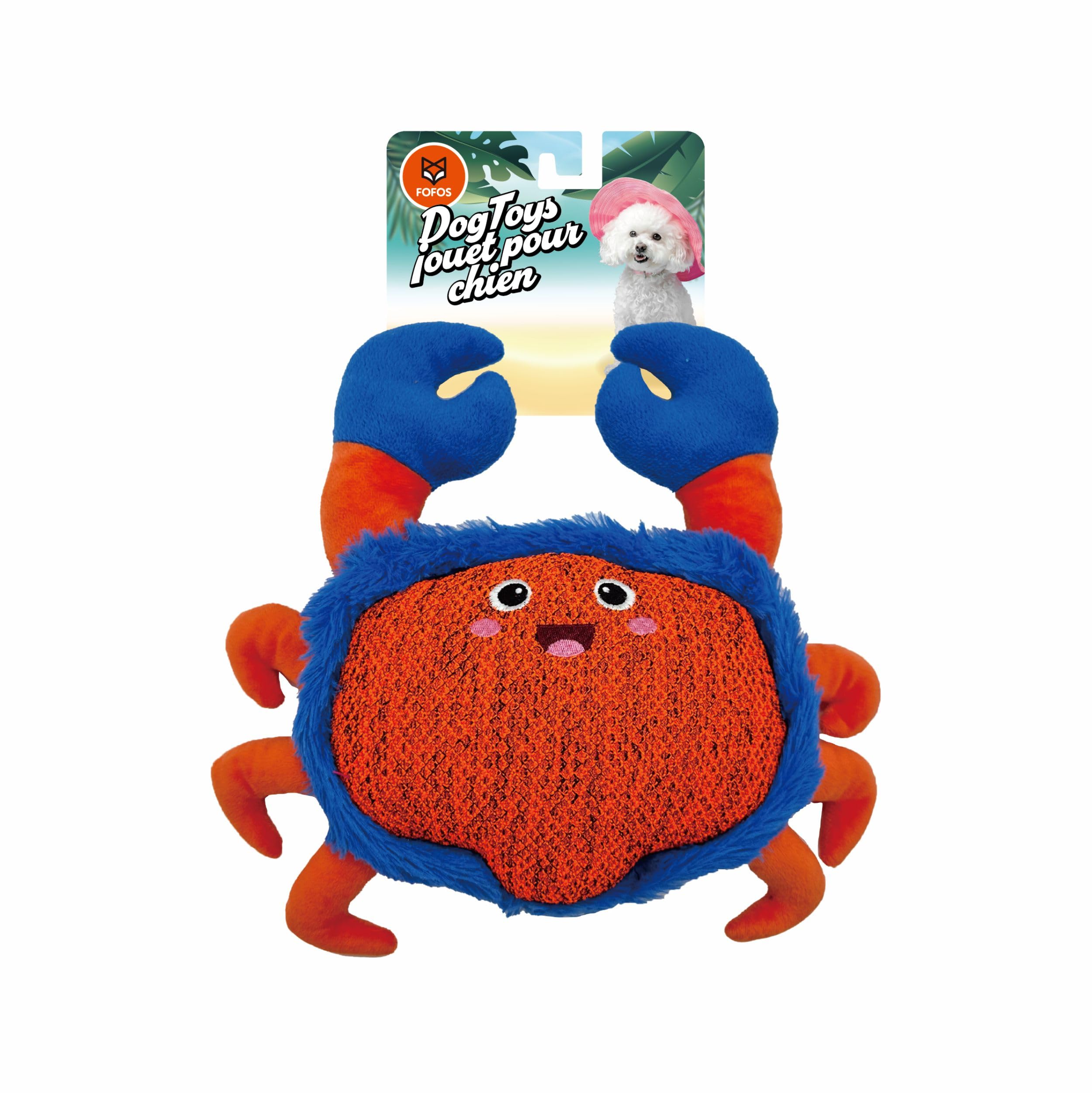 BarkButler x FOFOS Summer Soft Dog Toy Crab  Plush & Squeaky Toys for Dogs, Dog Toys for Medium Dogs (020kgs)  Red