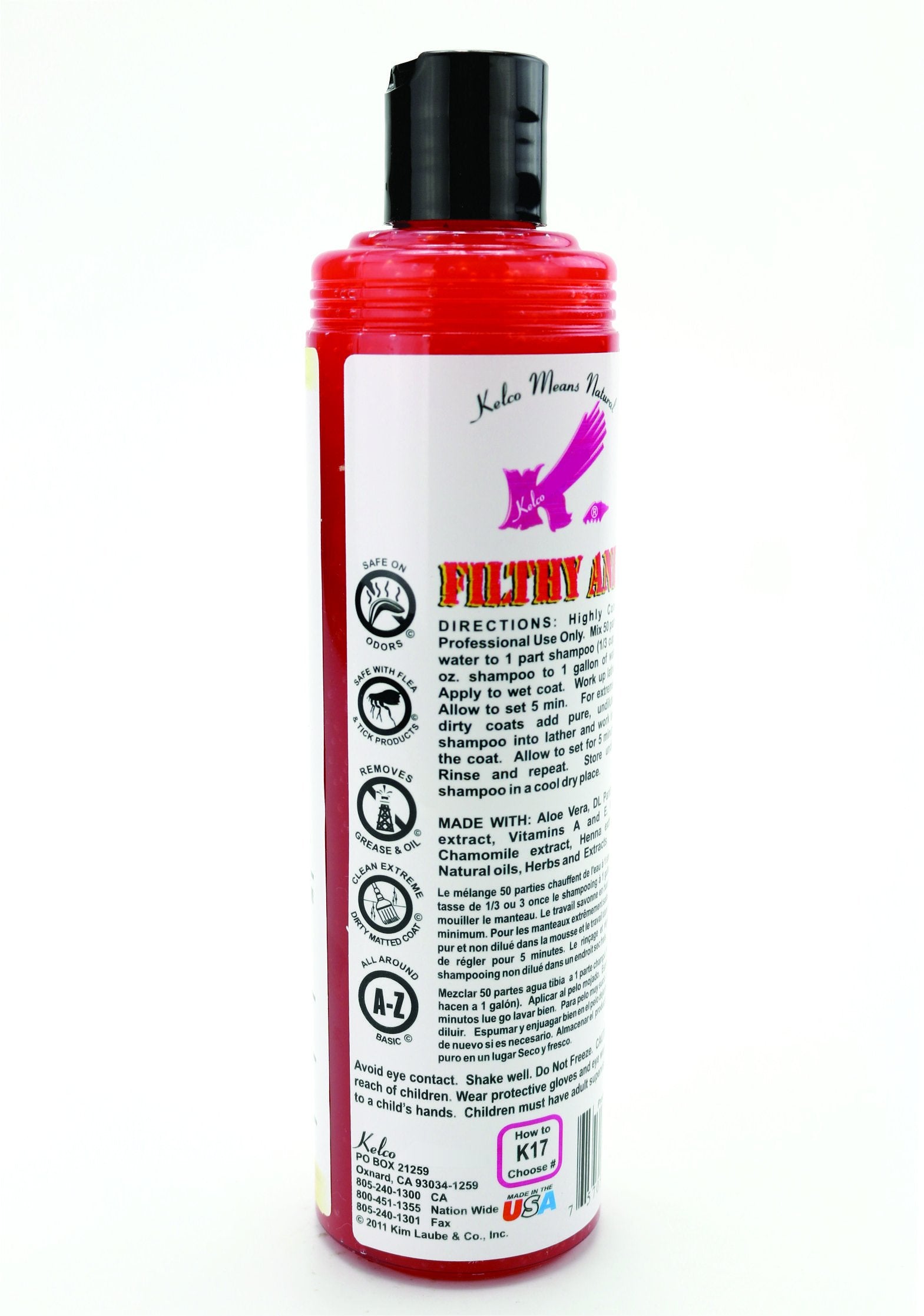 Kelco Filthy Animal Shampoo, 50:1 Concentrate, 11.7 fl. oz. - Ideal for Dogs, Deep Cleansing Formula, Safe & Effective Pet Care