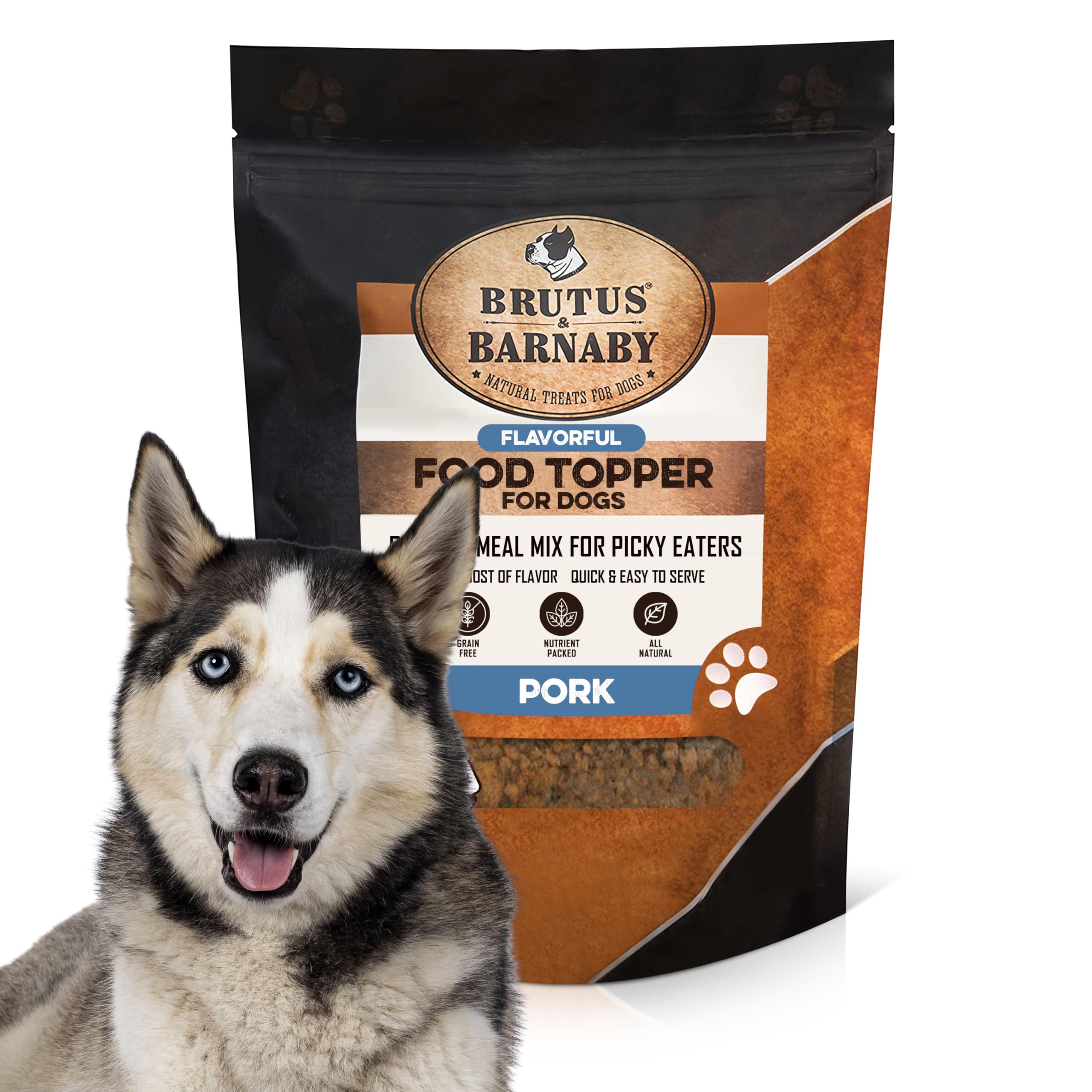 BRUTUS & BARNABY Dog Food Topper - Pork - Enhance Your Dogs Kibble with This Bacon Flavor Packed Mix - Sprinkle On Dog Food Flav
