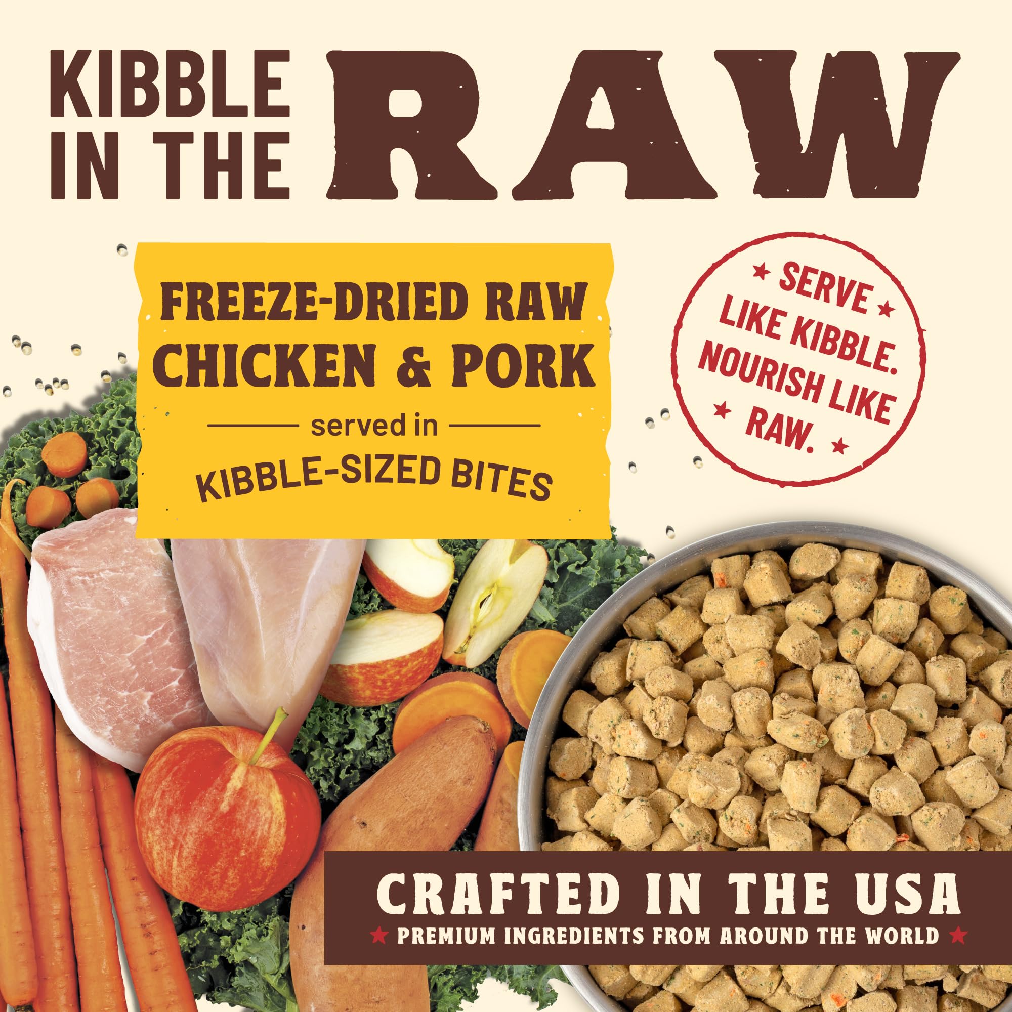 Primal Kibble in The Raw, Freeze Dried Dog Food, Puppy Recipe, Scoop & Serve, Made with Raw Protein, Whole Ingredient Nutrition,