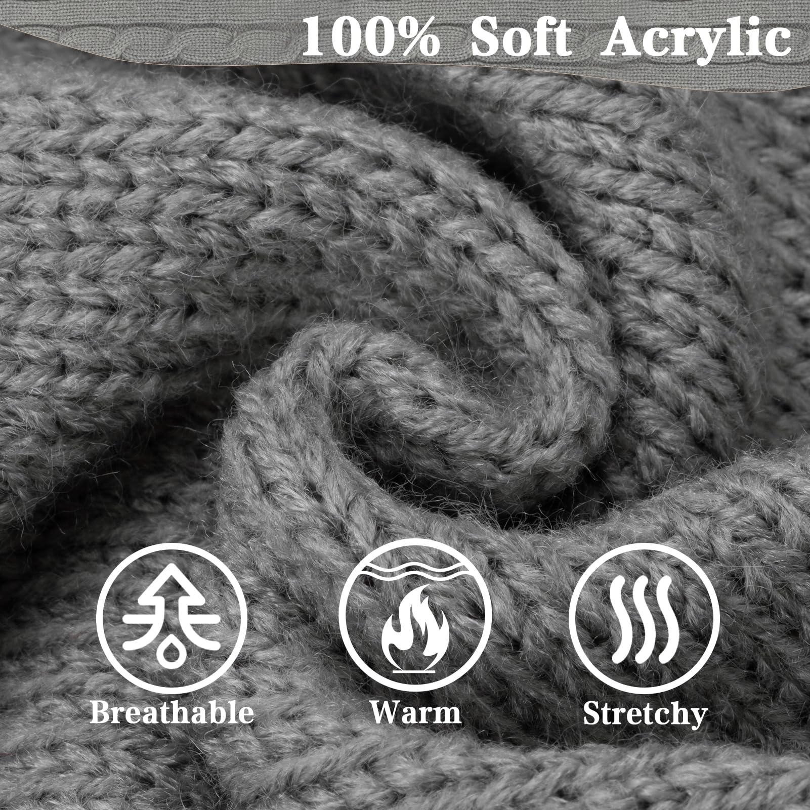 Pupteck Winter Dog Cat Sweater Coat - Soft Cold Weather Clothes Knitwear For Kitties & Small Dogs Indoor Outdoor Walking Warm, Knitted Classic For Doggies Kitties Girls Boys, Grey L