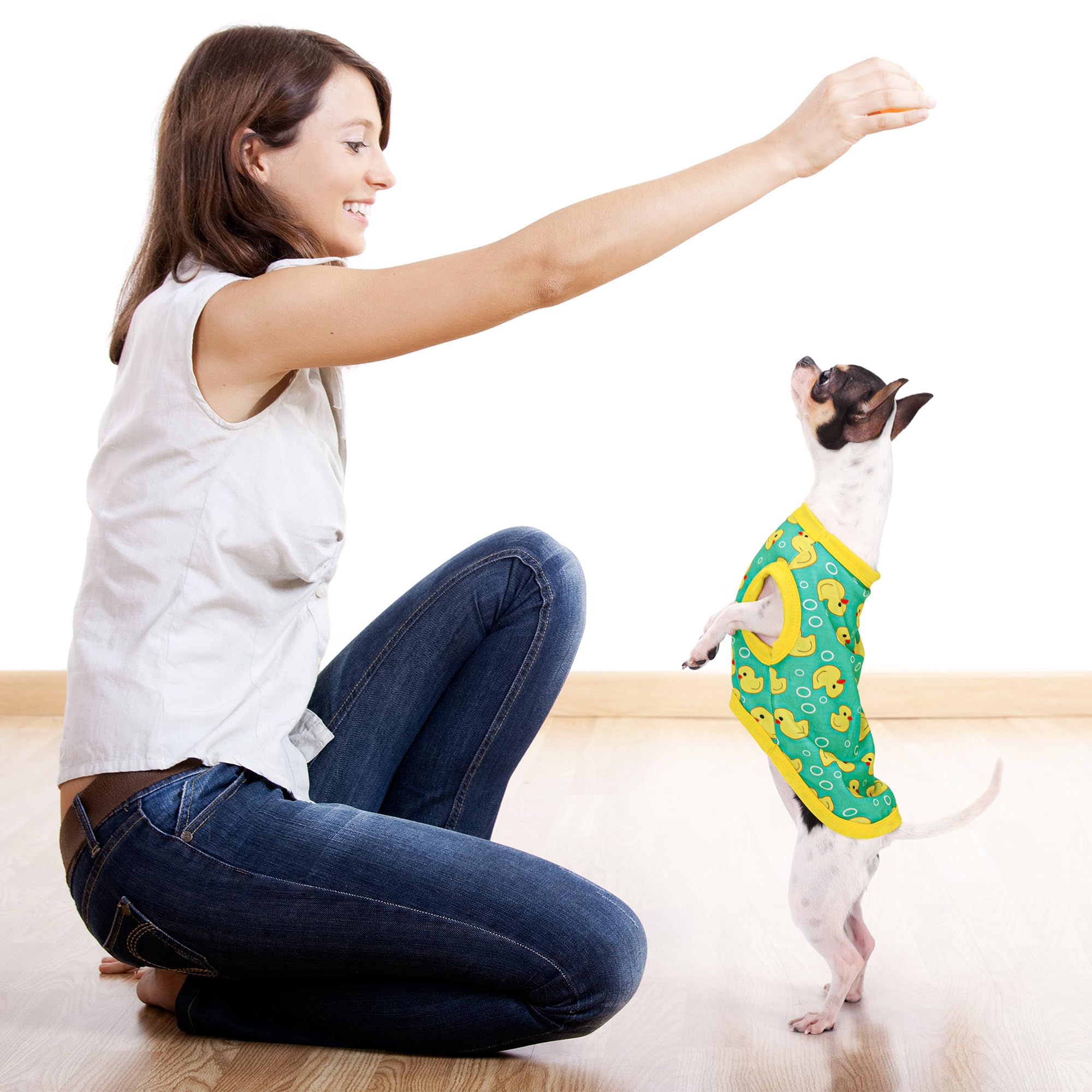 Adorable Yellow Duck Dog Shirt: Lightweight Polyester Cartoon Puppy Vest, Small Medium & Large Dog T-Shirt, Summer Pet Clothes,
