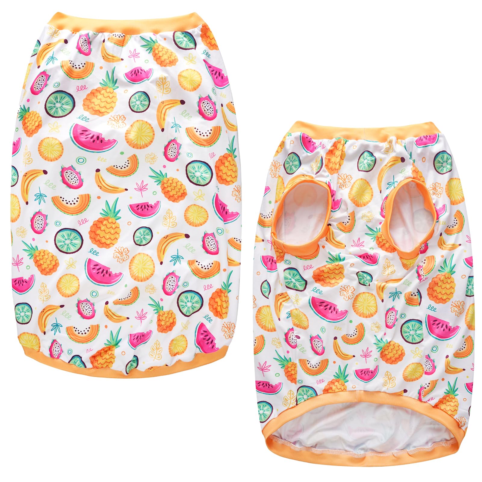 Dog Sleeveless T Shirt Yellow Fruits Prints Vest Shirt Soft Stretchy Summer Clothes For Extra Large Dog Boys Girls Shirt 2X-Larg