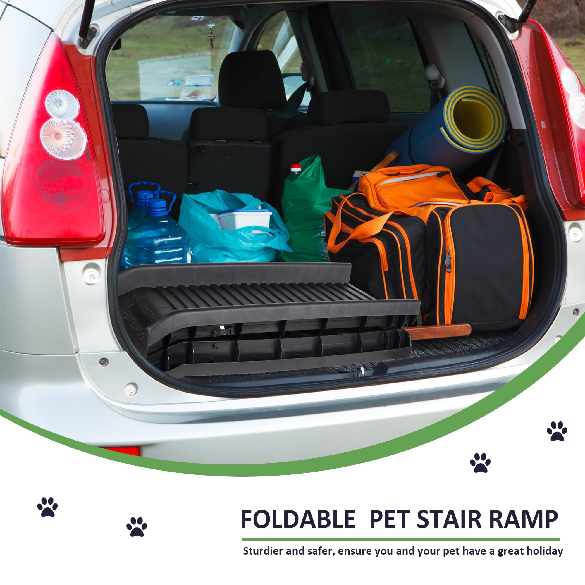 Livingbasics Folding Pet Ramp, 61 Inch Lightweight Portable Dog And Cat Ramp Great For Cars Trucks And Suvs