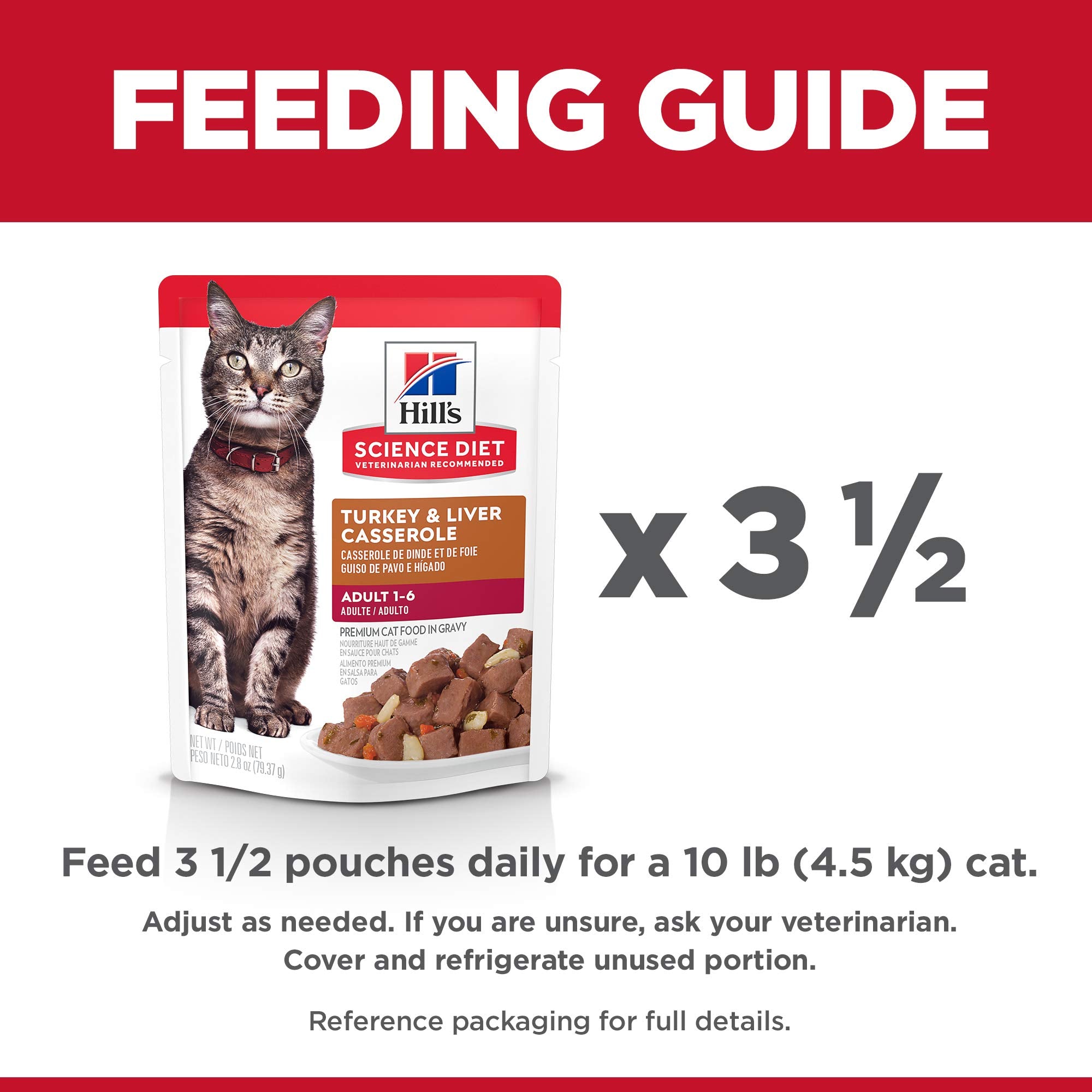 Hill s Science Diet Adult 1-6, Adult 1-6 Premium Nutrition, Wet Cat Food, Turkey Casserole Stew, 2.8 oz Pouch, Case of 24