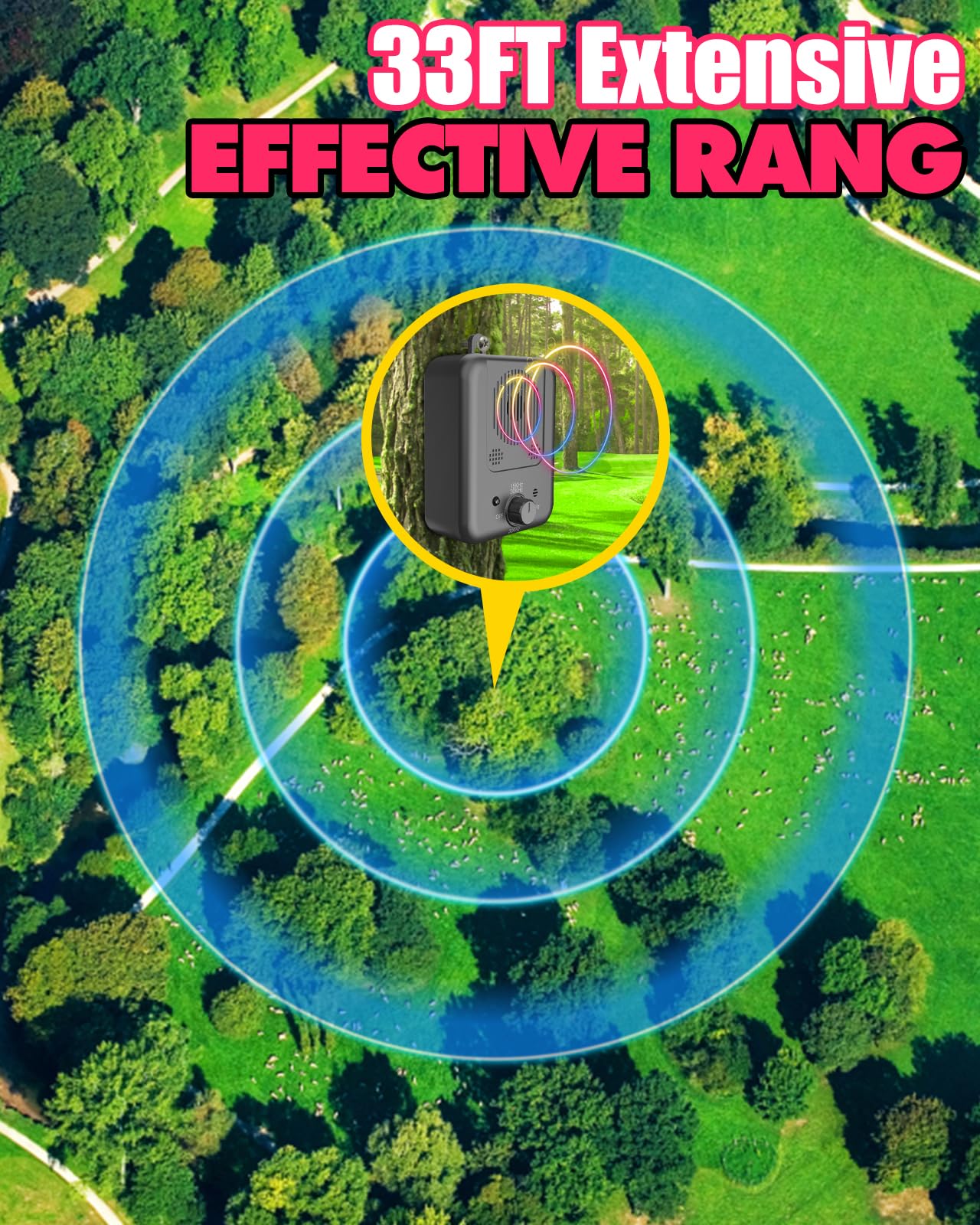 Anti Barking Device for Dogs, Rechargeable Ultrasonic Bark Control Devices with 3 Modes, 50FT Stop Neighbors Dog Bark, Waterproo