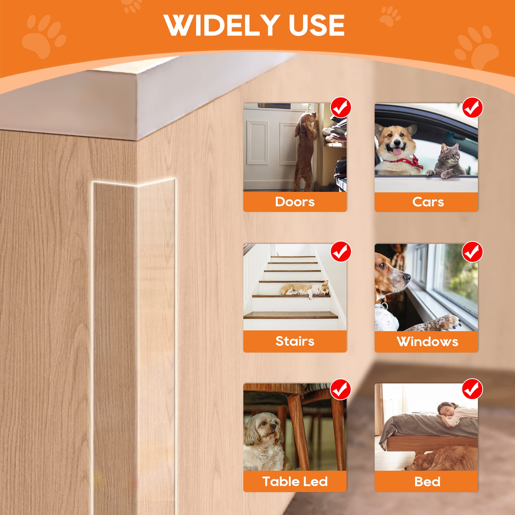 Door Protector From Dog Scratching, Window Sill Protector, Clear Sided Shield Protection Barrier Anti Cat, Dog Scratching, Slobb