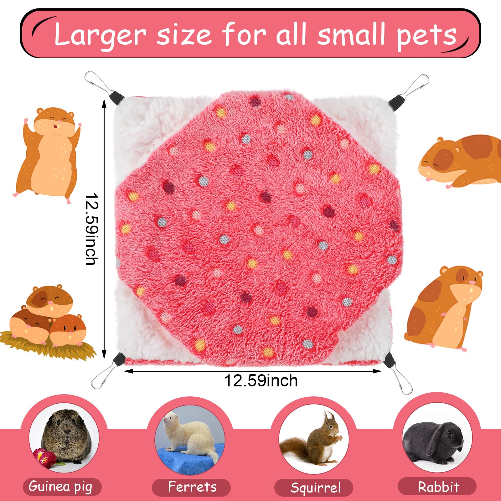 2 Pcs Guinea Pig Rat Hammock Guinea Pig Hamster Ferret Hanging Hammock Accessories For Small Animals Chinchilla Parrot Sugar Gli