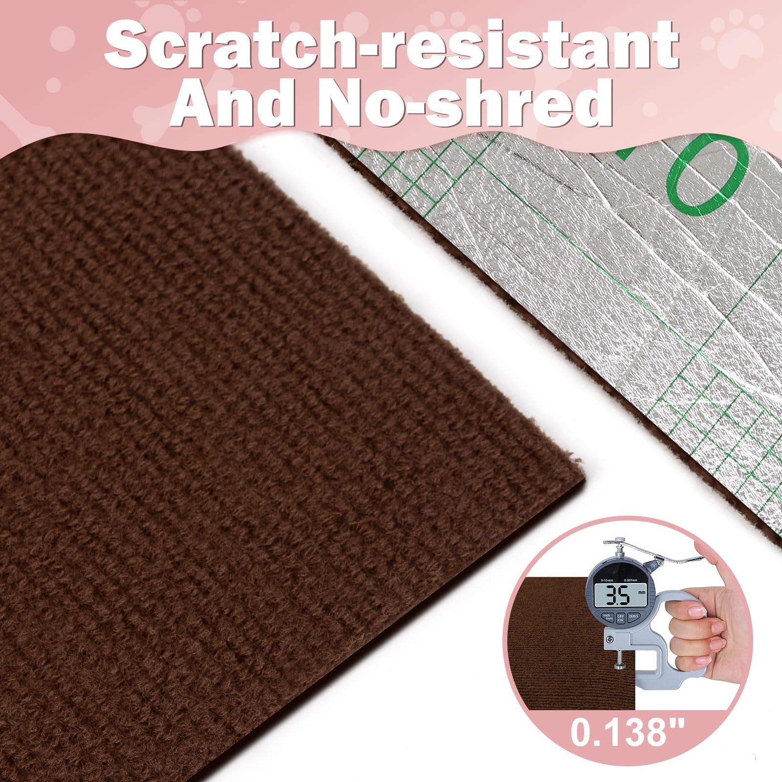 Enonci Bed Cat Scratcher Pad,47.2''X15.8''Cat Scratching Mat,Self-Adhesive Trimmable Anti Scratch Bed Couch Wall Corner Furnitur