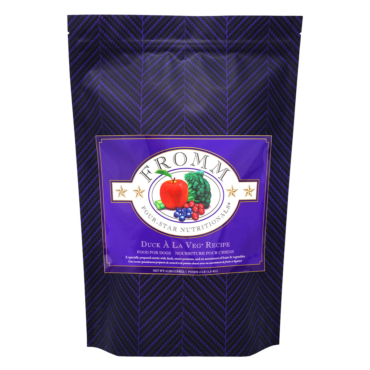 Fromm Four-Star Nutritionals Duck A La Veg Dog Food - Premium Dry Dog Food - Duck Recipe - 4 Lb