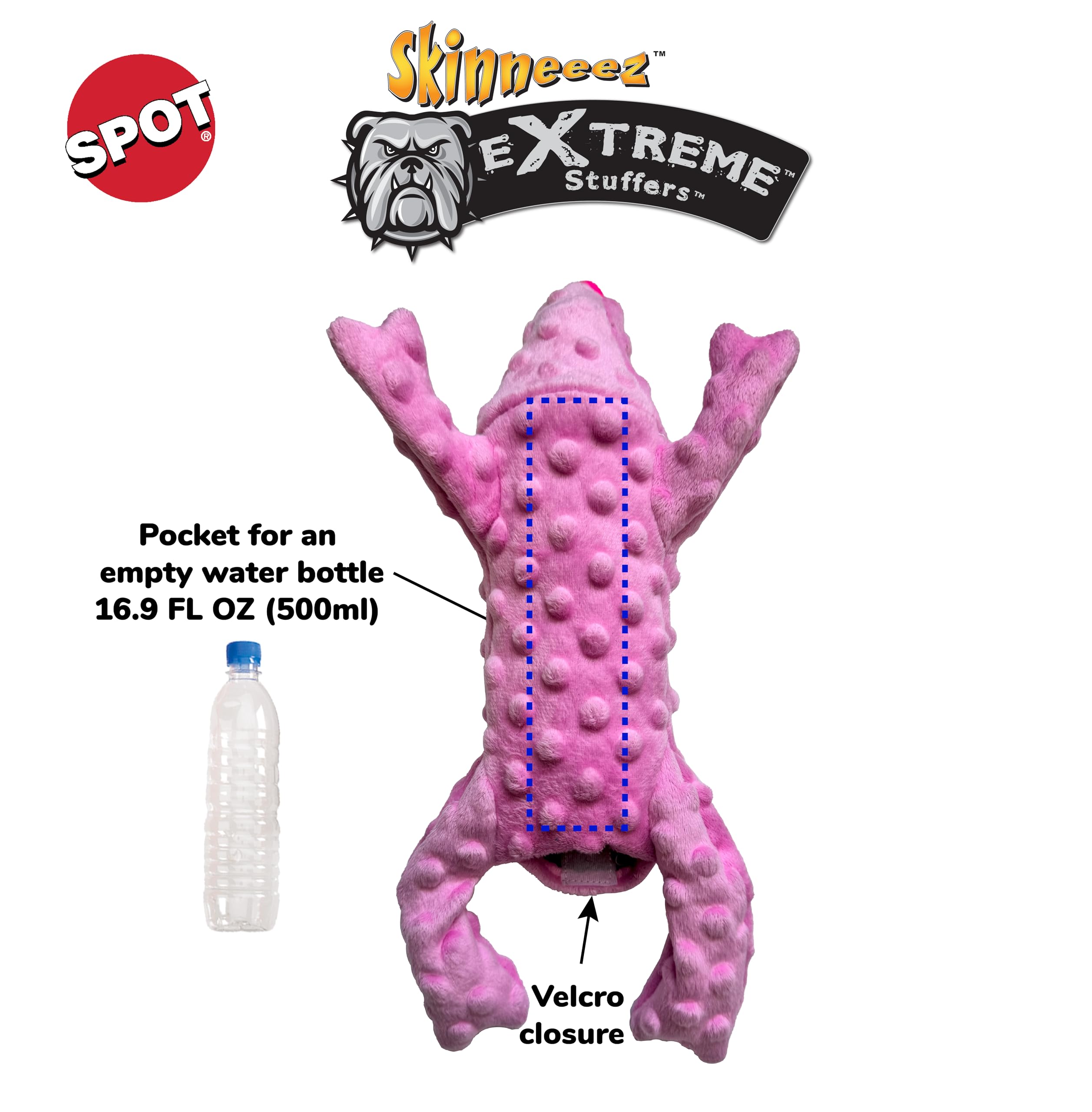 Ethical Pets 54092 Skinneeez Extreme Stuffing Free Dog Toy, 14'', Pig, Pink