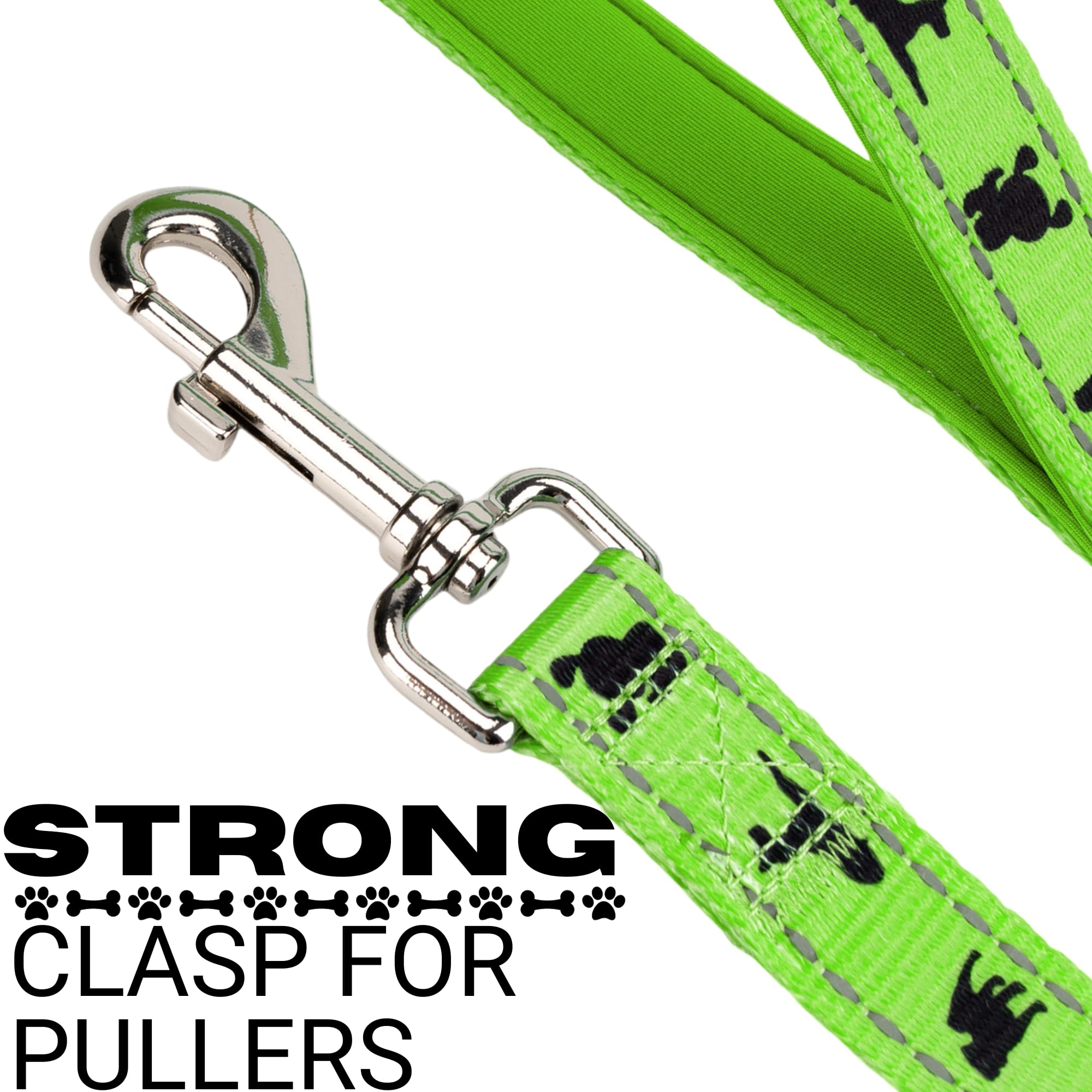 Ecobark Dog Leash - Soft & Reflective Comfort Training Leashes With Padded Handle - Strong Durable Heavy Duty - Training And Pul