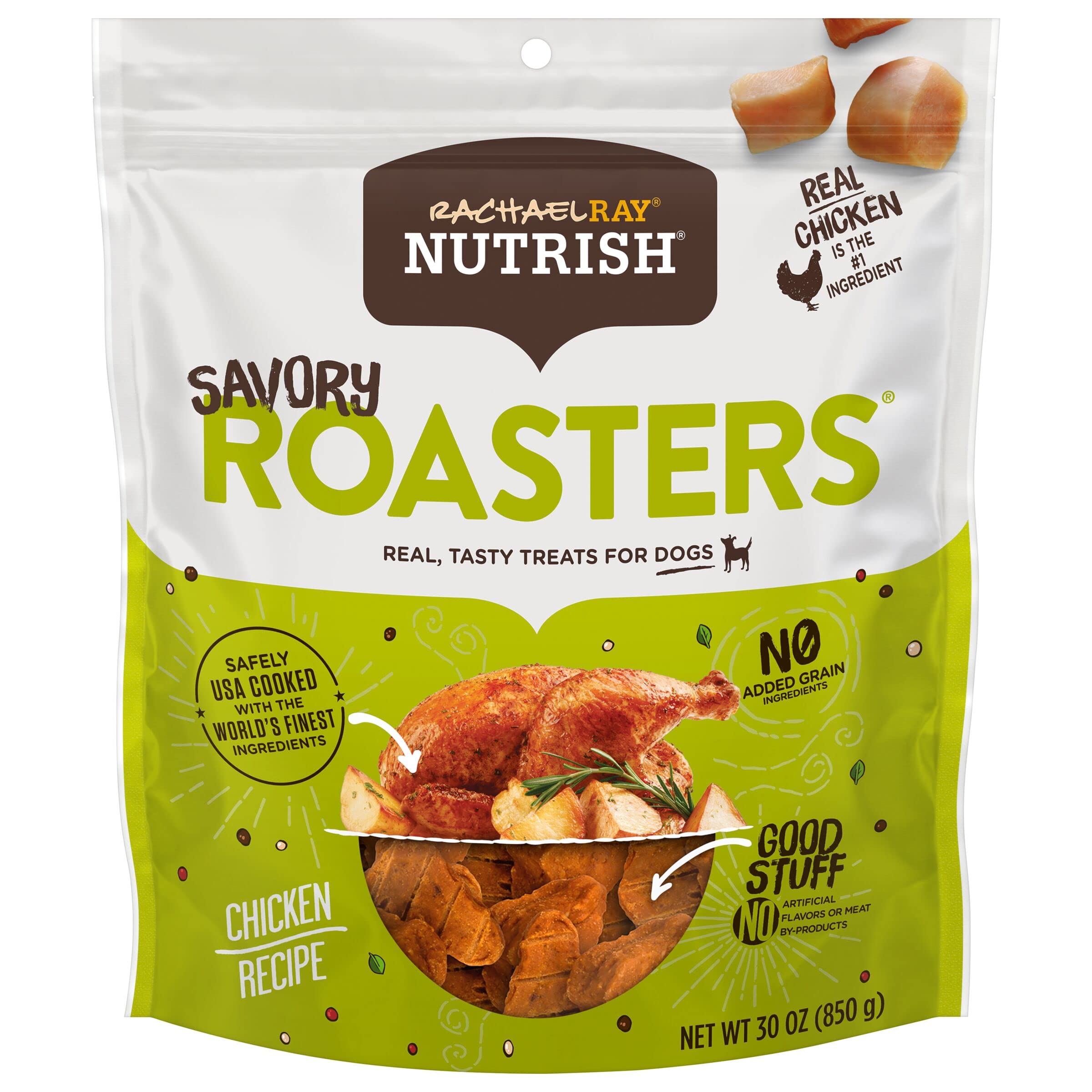 Nutrish Rachael Ray Savory Roasters Real Meat Dog Treats, Roasted Chicken Recipe, 30 oz. Bag