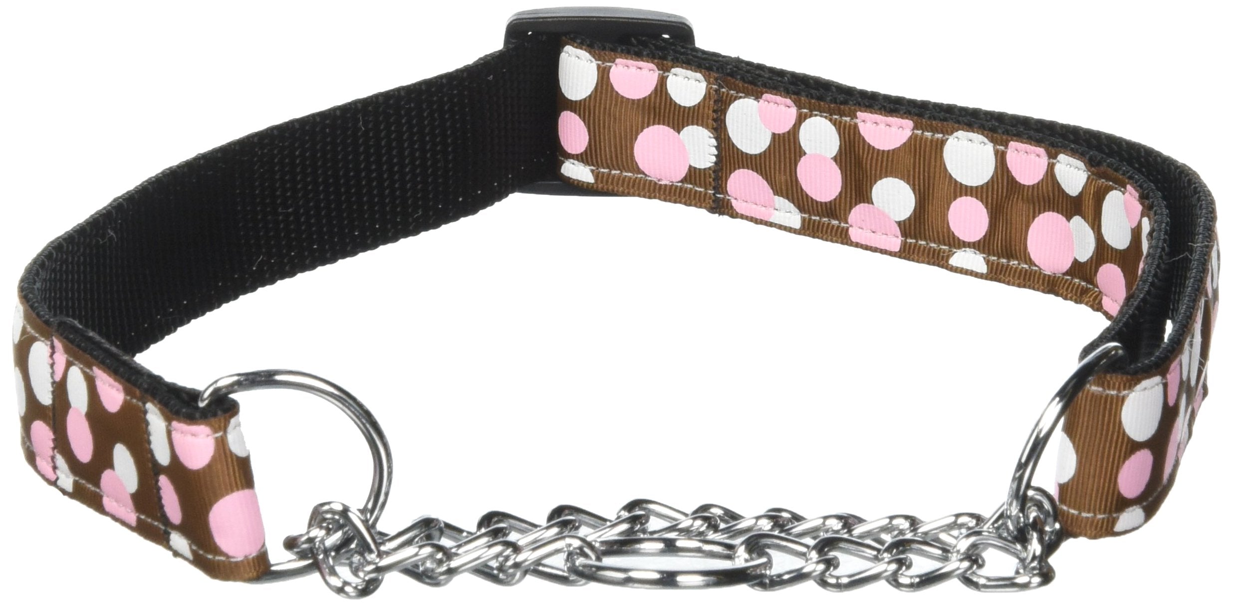 Mirage Pet Products Martingale Confetti Dots Nylon Collar, Large, Chocolate