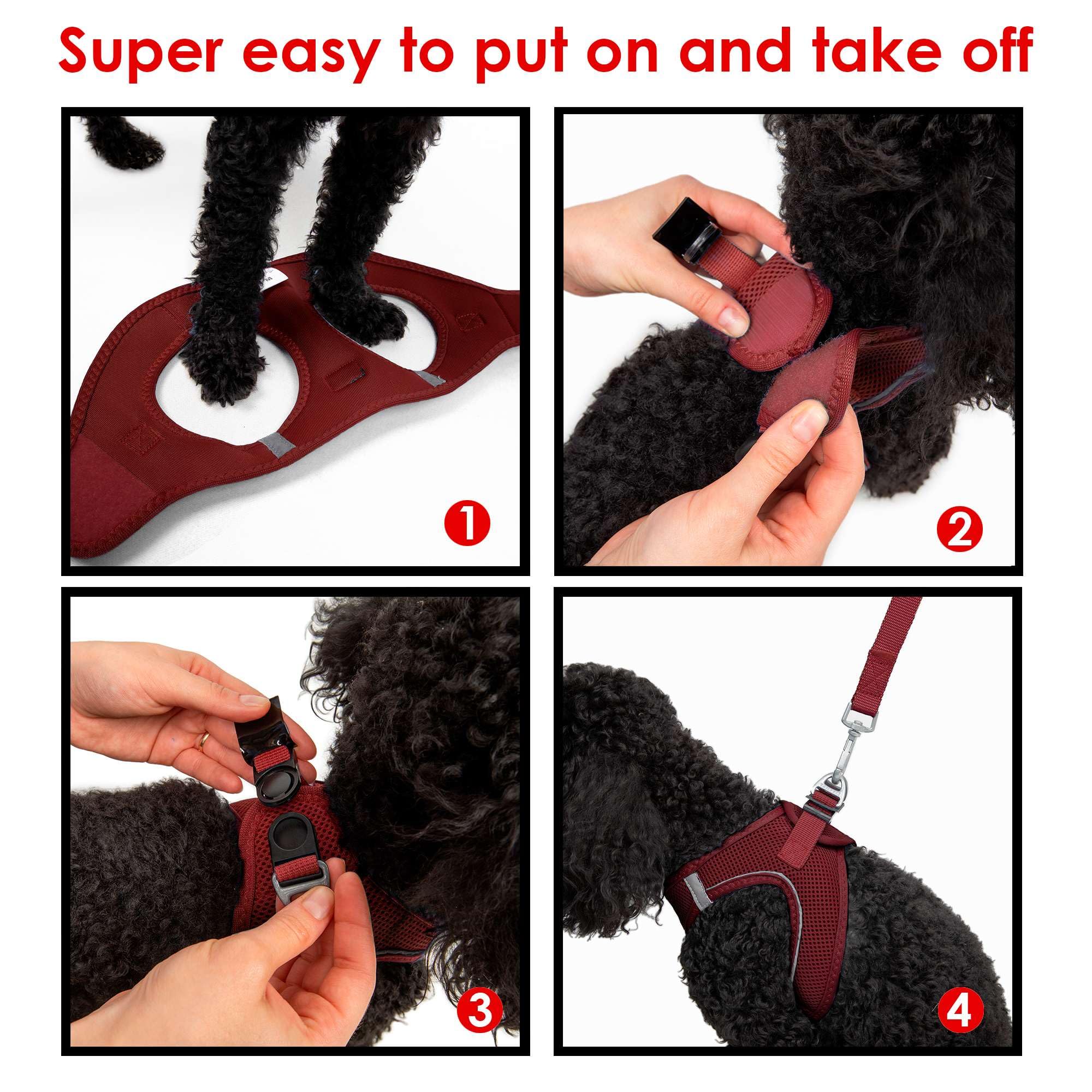 Tailpetz Extra Small Dog Harness, Adjustable Step in No Pull Harness for Small Dogs, Reflective Puppy Harness for Puppy Training