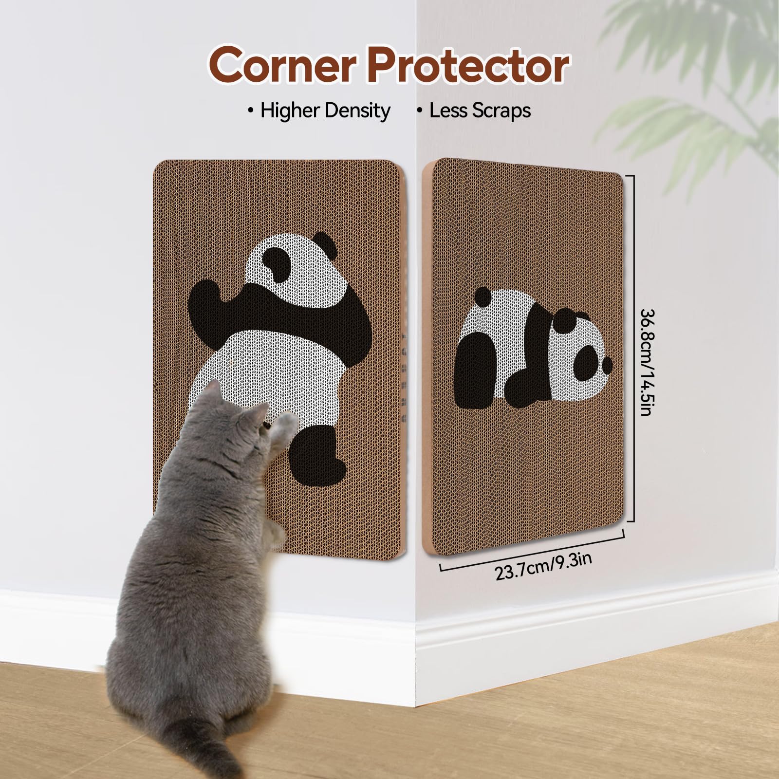 AUSCAT Cardboard Cat Wall Scratcher, 7 cat Scratching Boards with Box, Wall Mounted Cat Scratching Pads for Indoor Cats, Furnitu