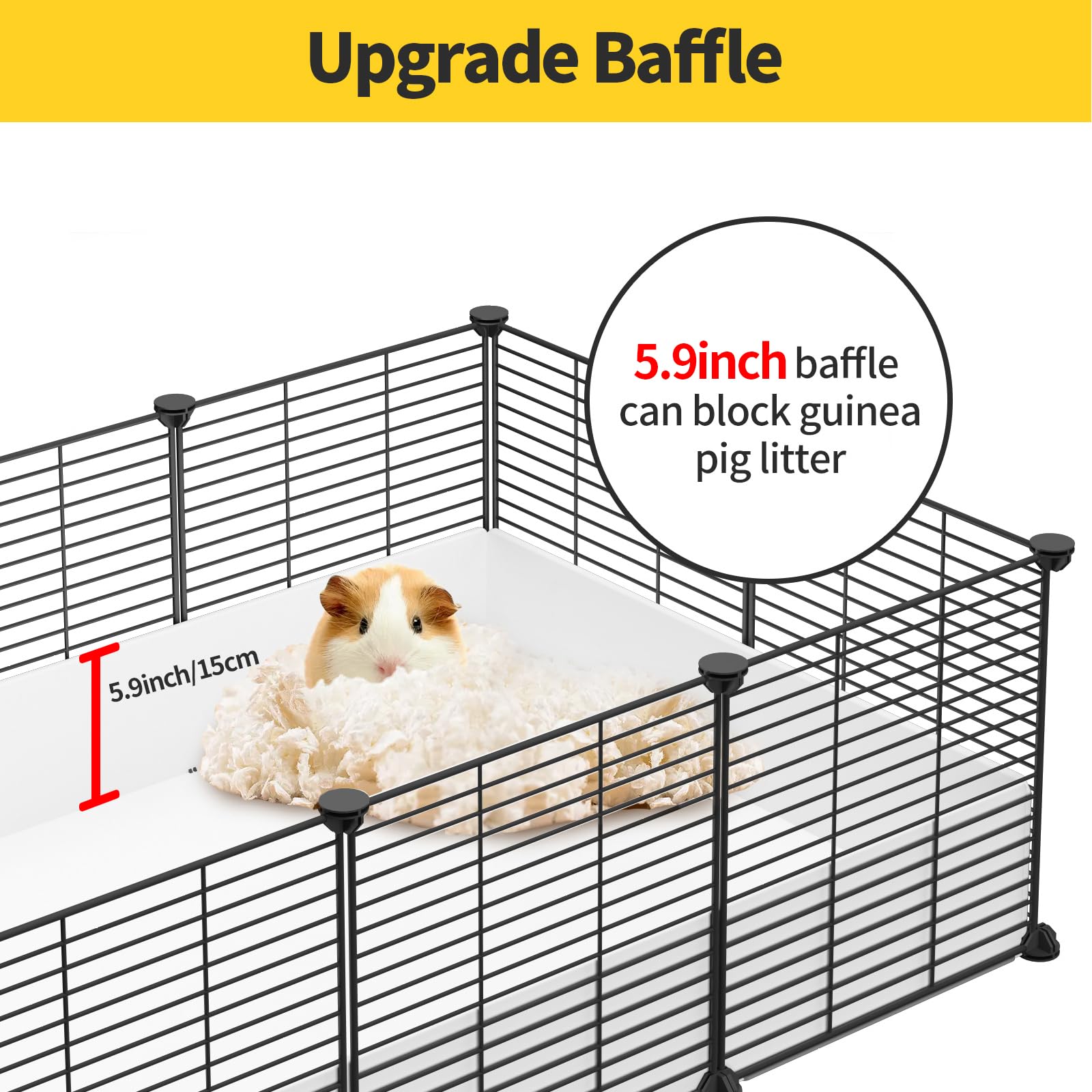 Oneluck Guinea Pig Cage, Indoor Habitat With Waterproof Plastic Bottom, Playpen For Small Pet Bunny, Turtle, Hamster, Partition