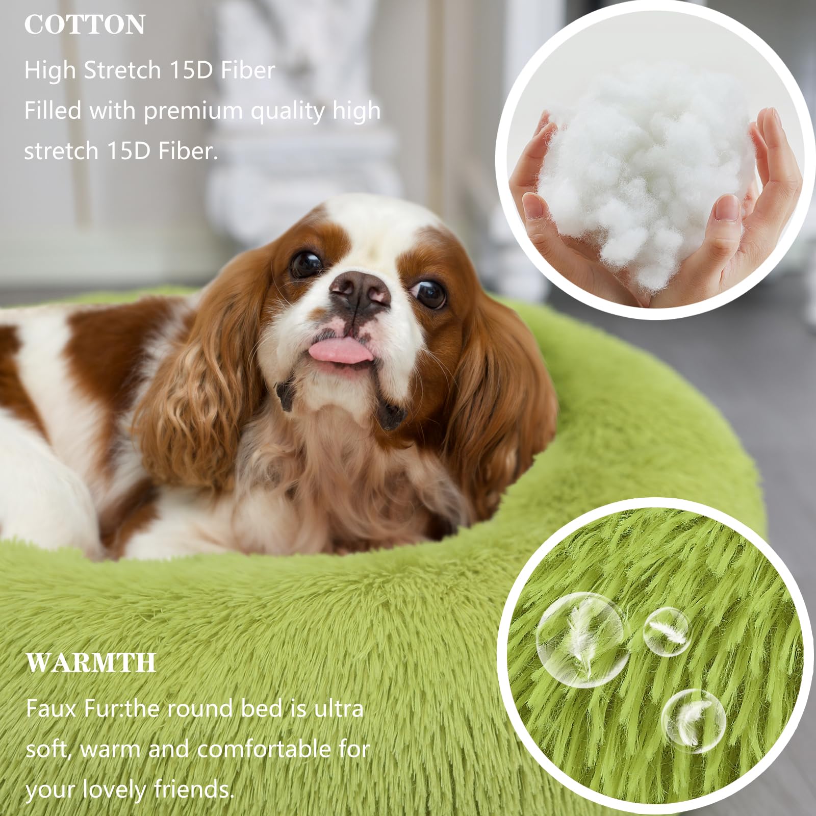 Calming Bed For Dogs 30 Inches Dark Gray Dog Beds For Medium Dogs Washable Anti-Anxiety Dog Beds For Medium Dogs