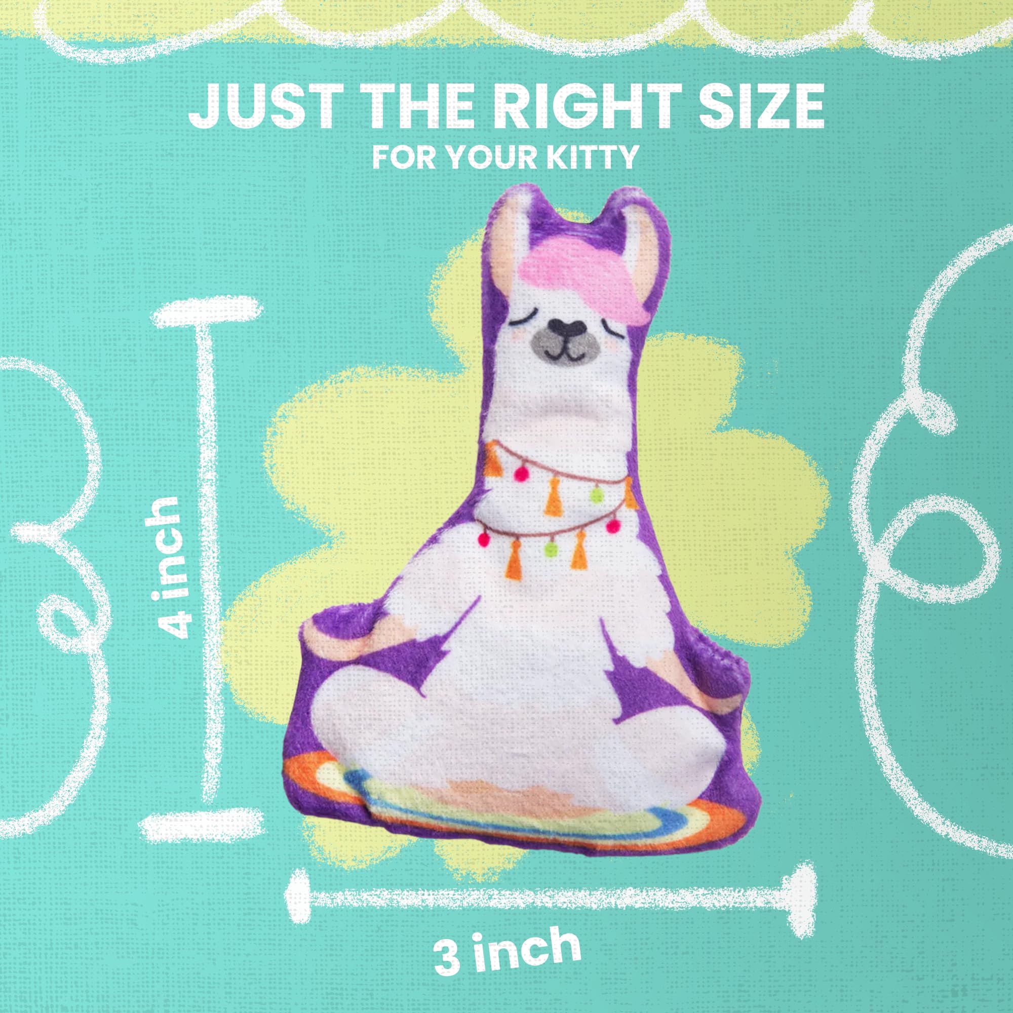 Snugarooz Kitty Llamaste Cat Toy With Catnip Inside And Repair Patch - Crinkle ?Eco Friendly - Engaging And Fun - Made From Recycled Water Bottle
