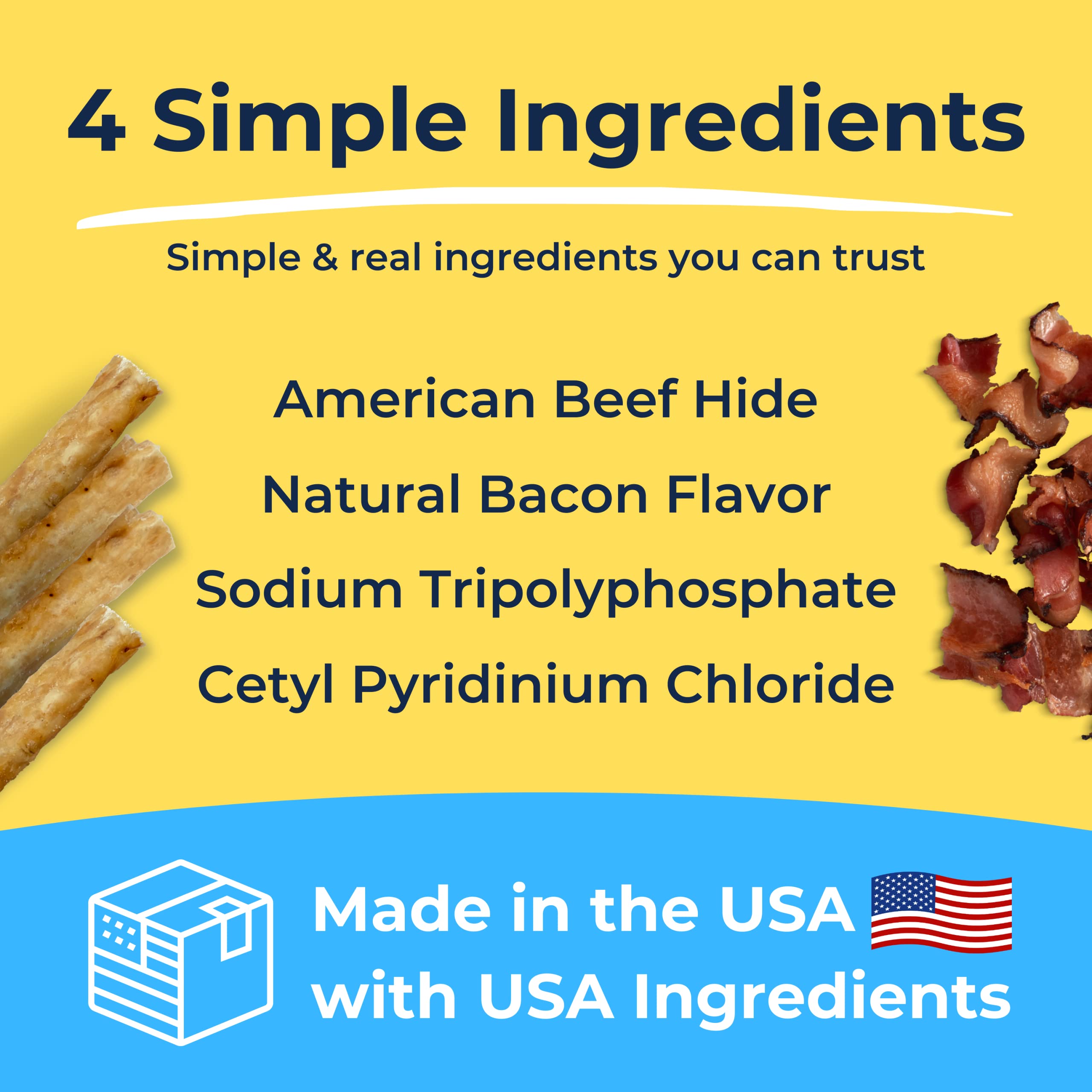 Tartar Shield Soft Rawhide Chews | Safe Dental Treats for Small Dogs | Vet VOHC Approved | Daily Bone Cleans Teeth & Gums Fresh