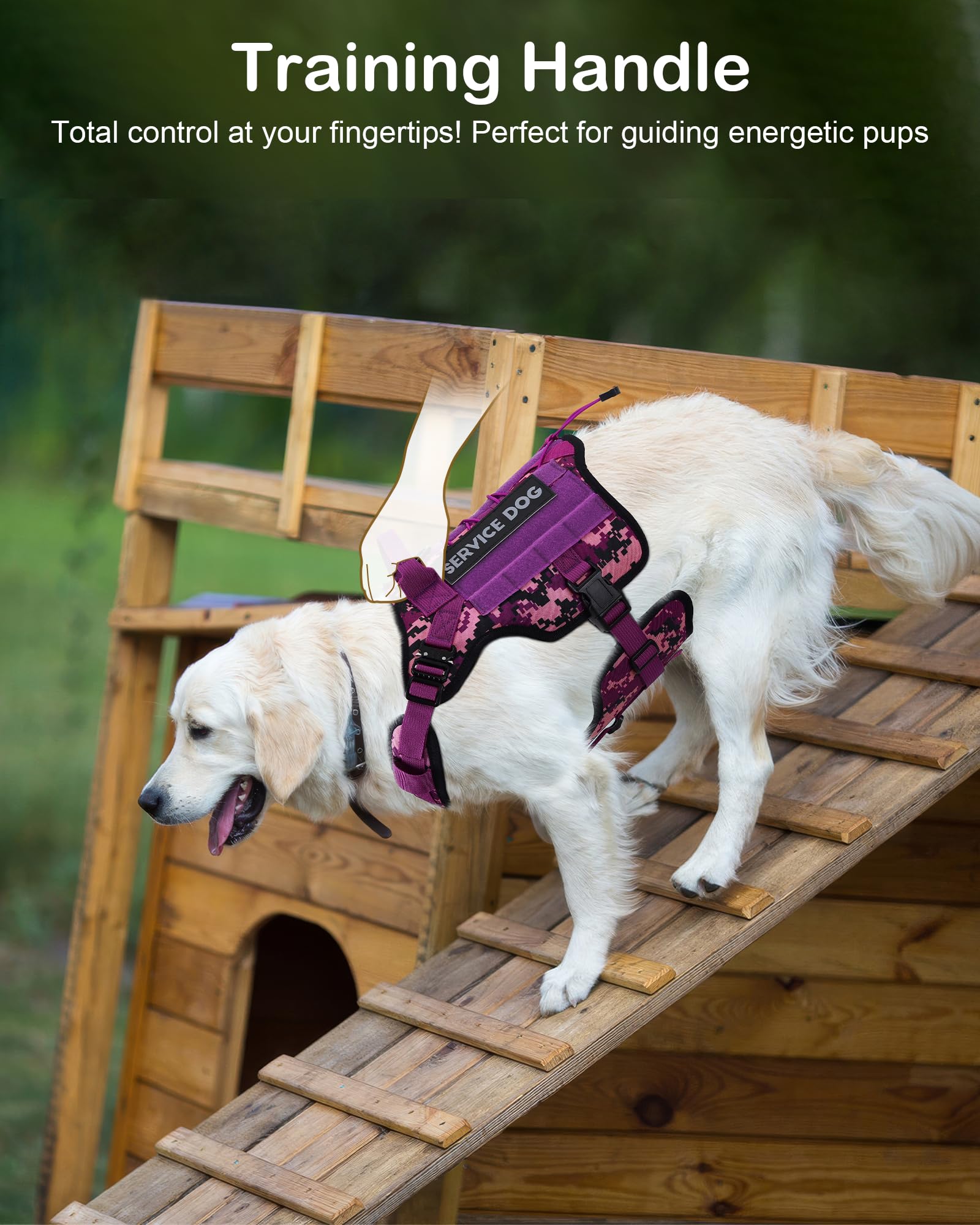 Petnanny Tactical Dog Harness - Service Dog Harness Emotional Support Dog Vest For Medium Large Dogs, No Pull Esa Dog Vest With