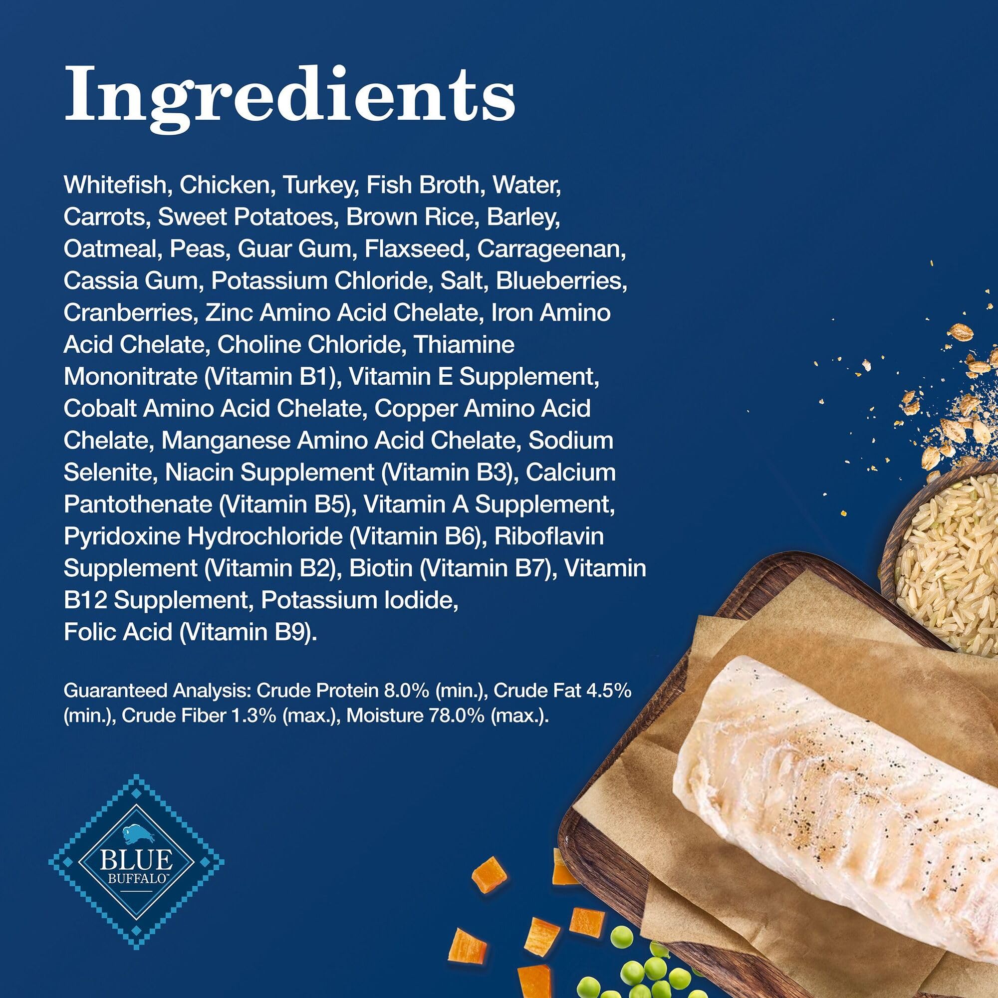 Blue Buffalo Homestyle Recipe Adult Wet Dog Food, Made with Natural Ingredients, Fish & Sweet Potato Dinner With Garden Vegetabl