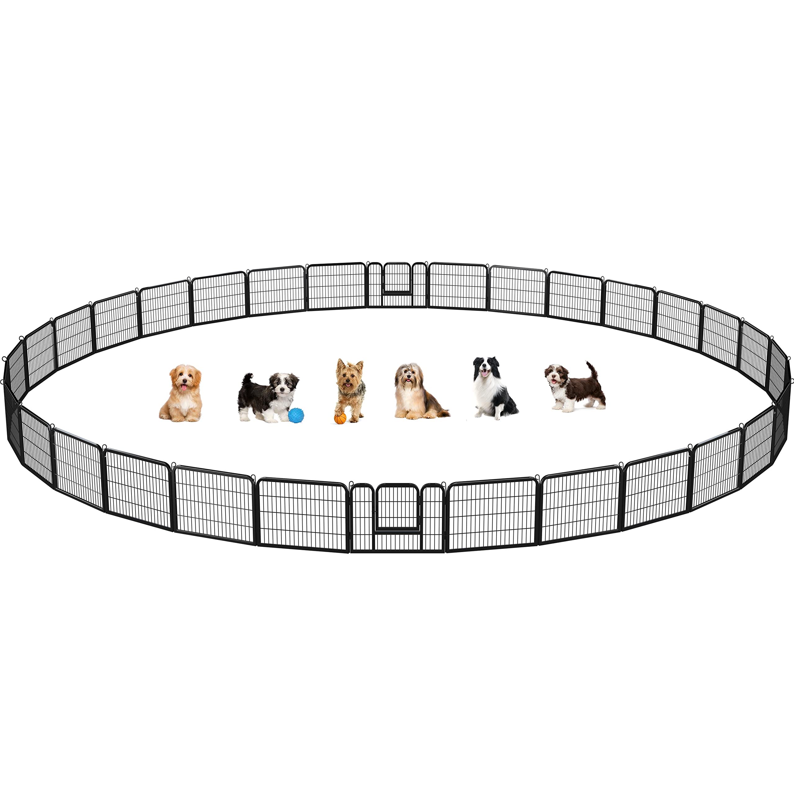 Yaheetech Dog Playpen Outdoor, 24 Inch 32 Panels Dog Pen Indoor Heavy Duty Puppy Exercise Pen Metal Pet Fence For Rv Camping/Yar