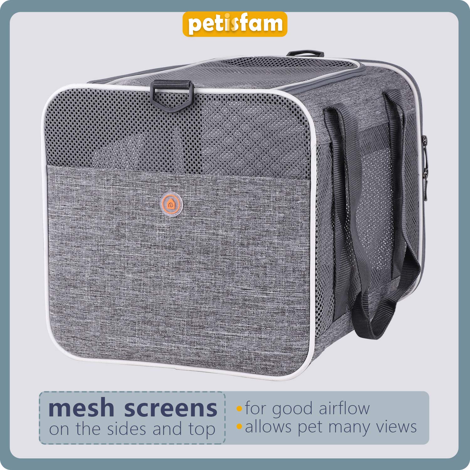 Petisfam Large Cat Carrier With Privacy Flaps For Nervous And Sensitive Cats