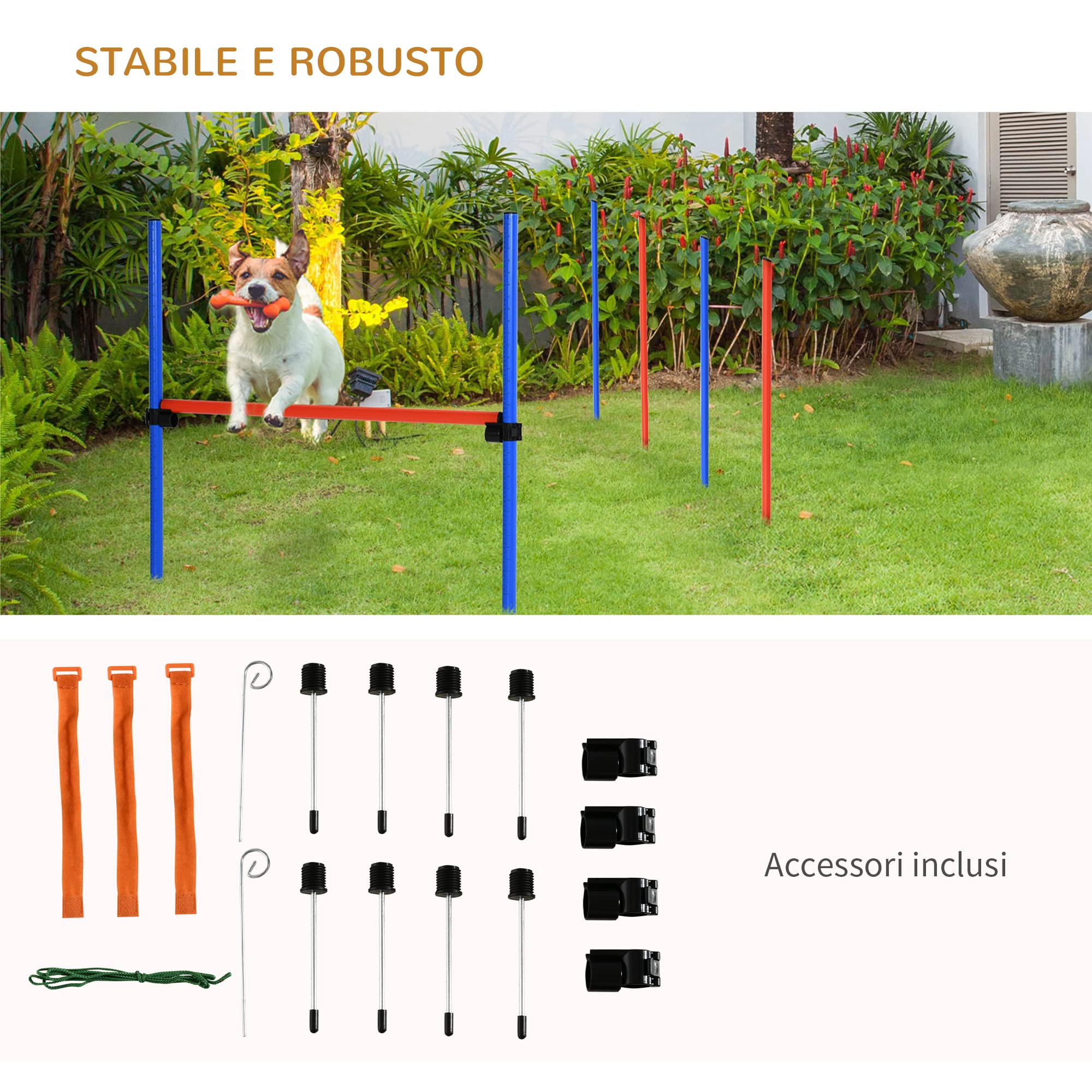 Pawhut Agility Dog Training Set, Skipping Obstacles And Slalom, Carry Bag
