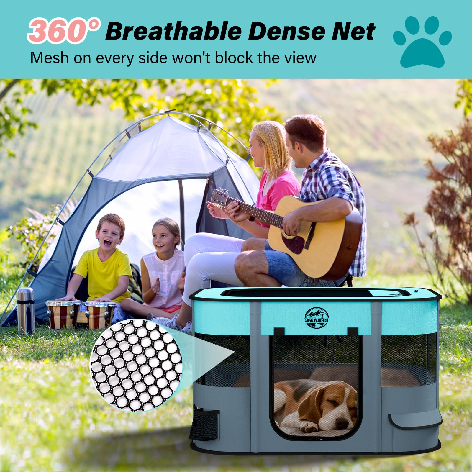 Puppy Playpen Cat Dog Crate: Play Pen Indoors Pet Playpens Portable Foldable Cage Kennel House For Small Kitten Rabbit Guinea Pi