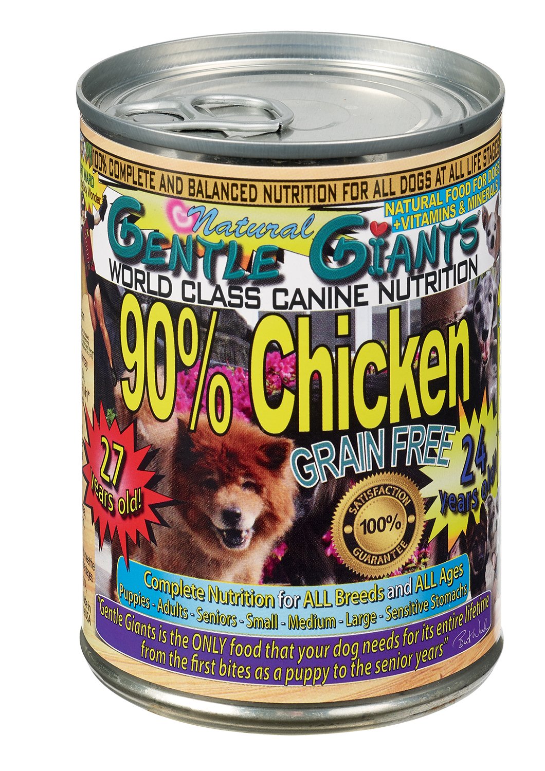 Gentle Giants All Natural Grain Free 90% Chicken (12 Case), 13 oz