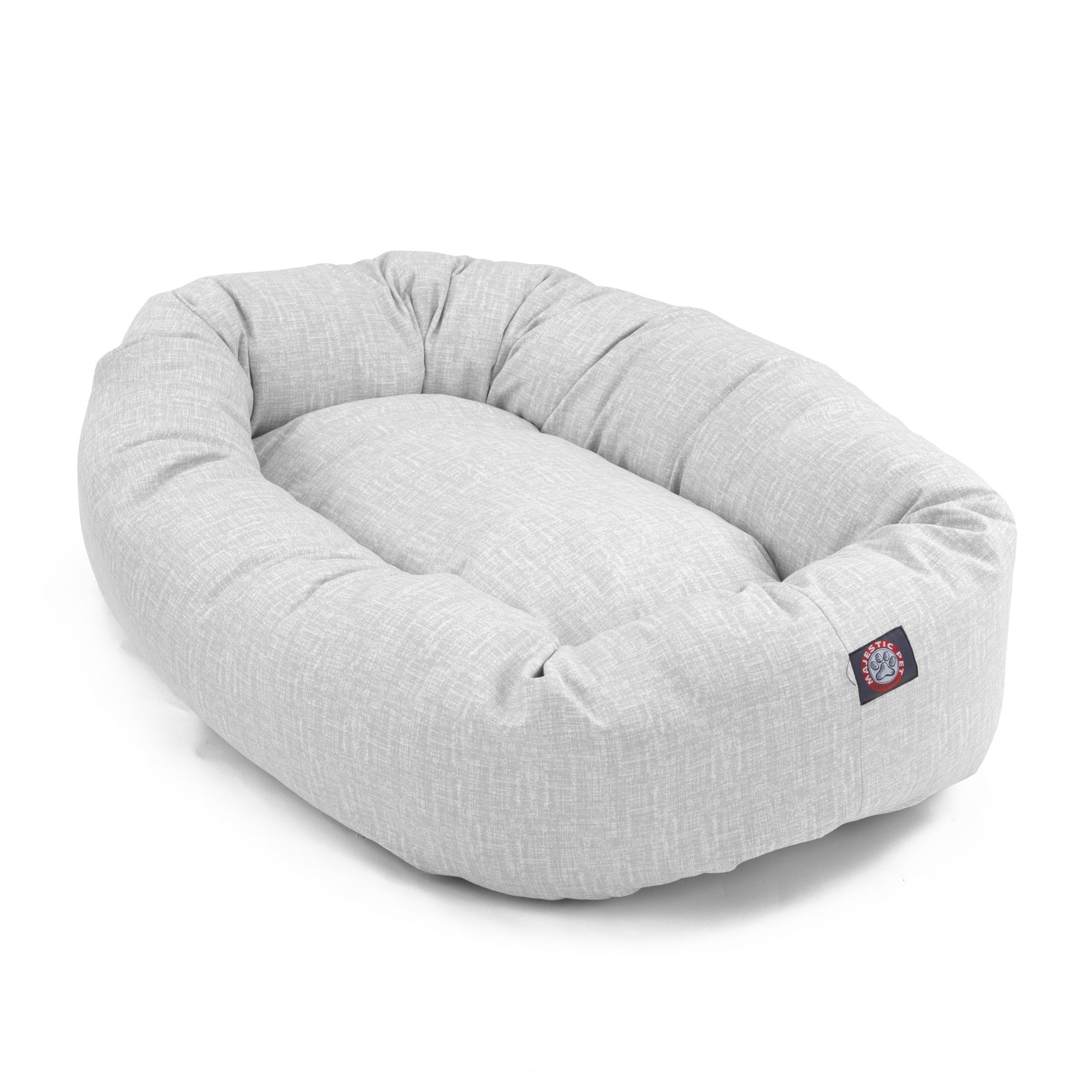 Majestic Pet 32 Inch Bagel Calming Dog Bed - Washable, Cozy Soft Round With Spine Support - Fluffy Donut 32x23x7 Inch Medium Pet