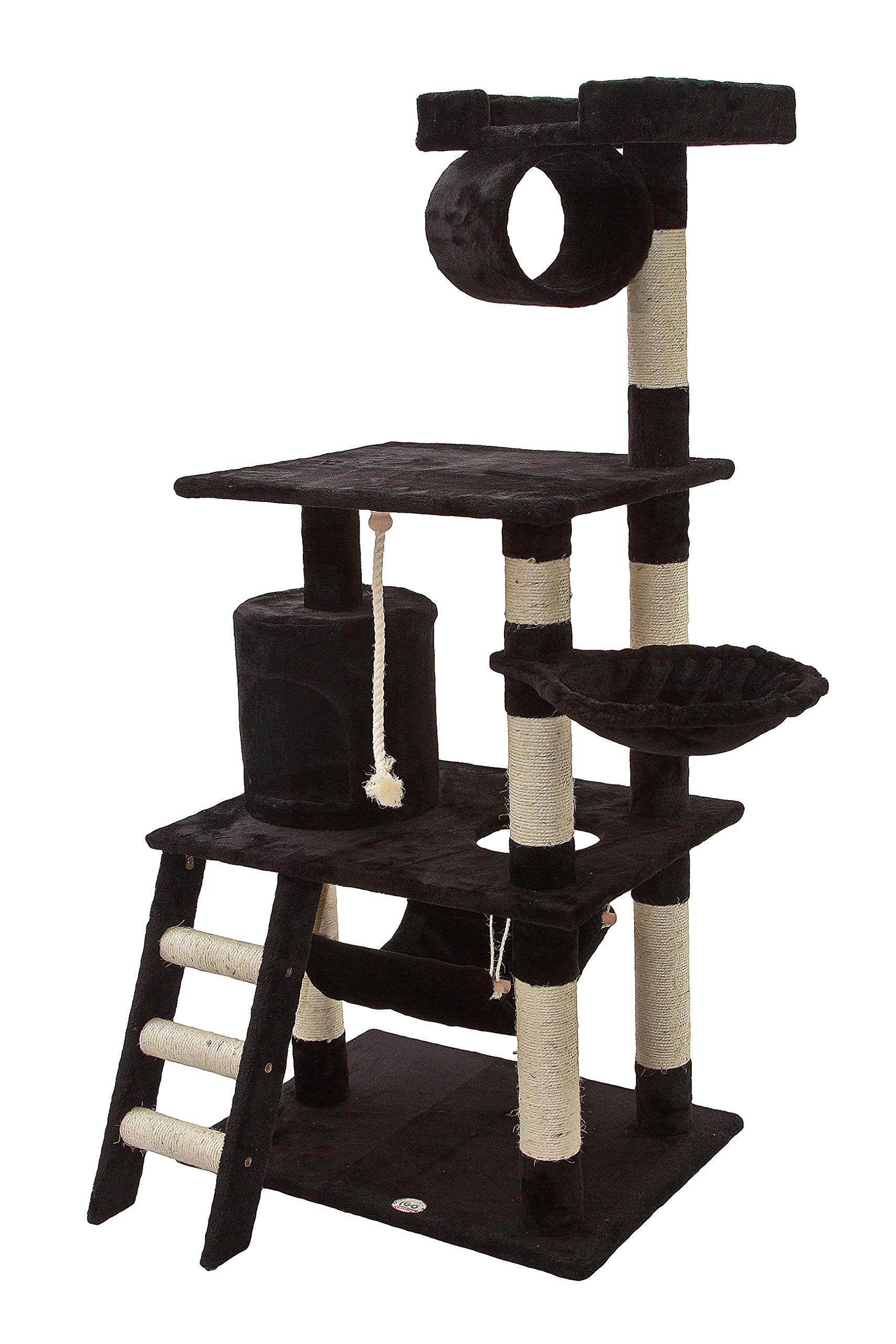 Go Pet Club - 62 Tall Cat Tree - Cat Tower with Scratching Post - Cat Tower for Indoor Cats - Multi-Level Condo, Hammock, Basket