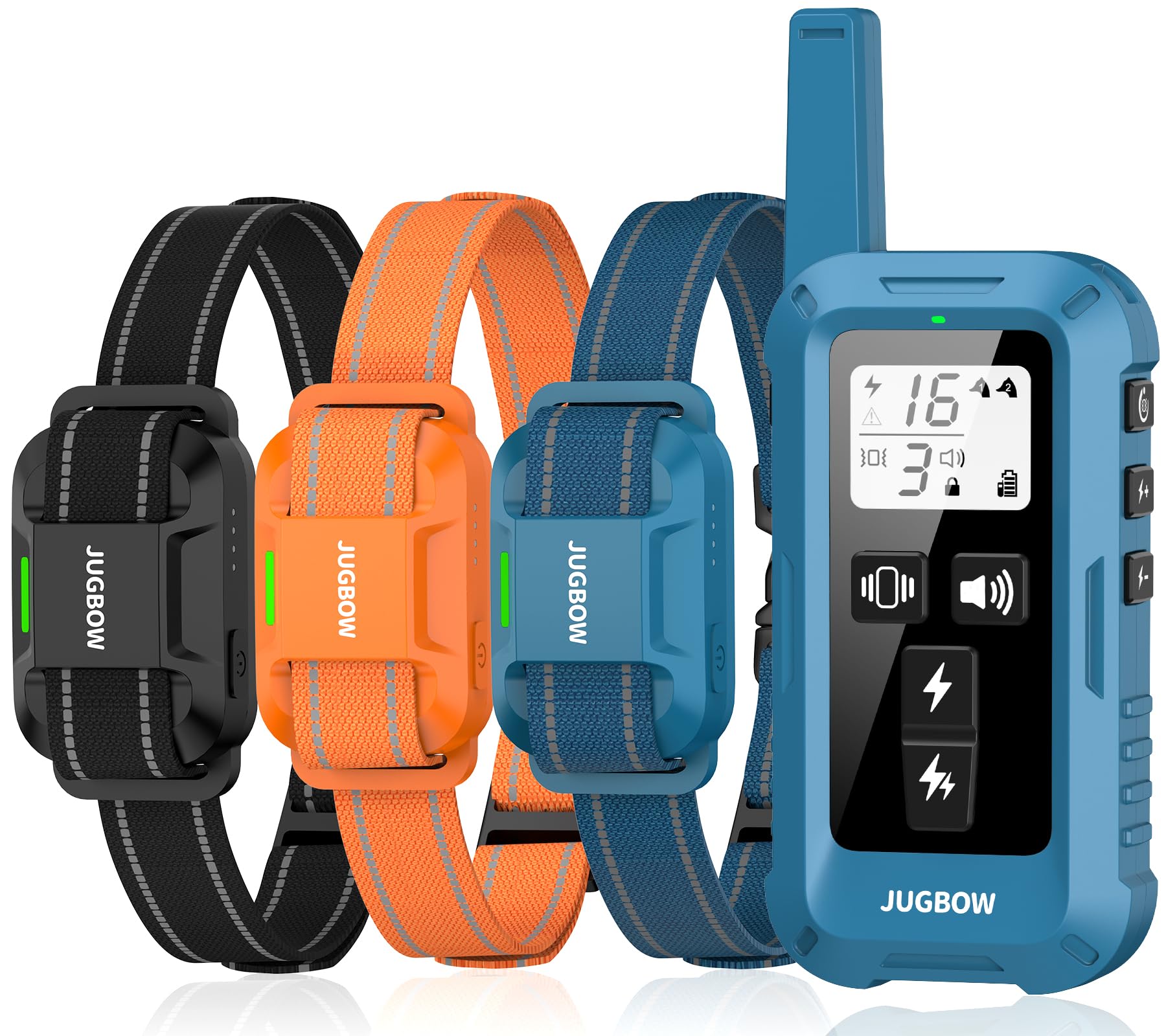 Jugbow Dog Training Collar For 3 Dogs- 4200Ft Training Collar With Remote For 5-120 Lb Large Medium Small Dogs, Rechargeable Wat