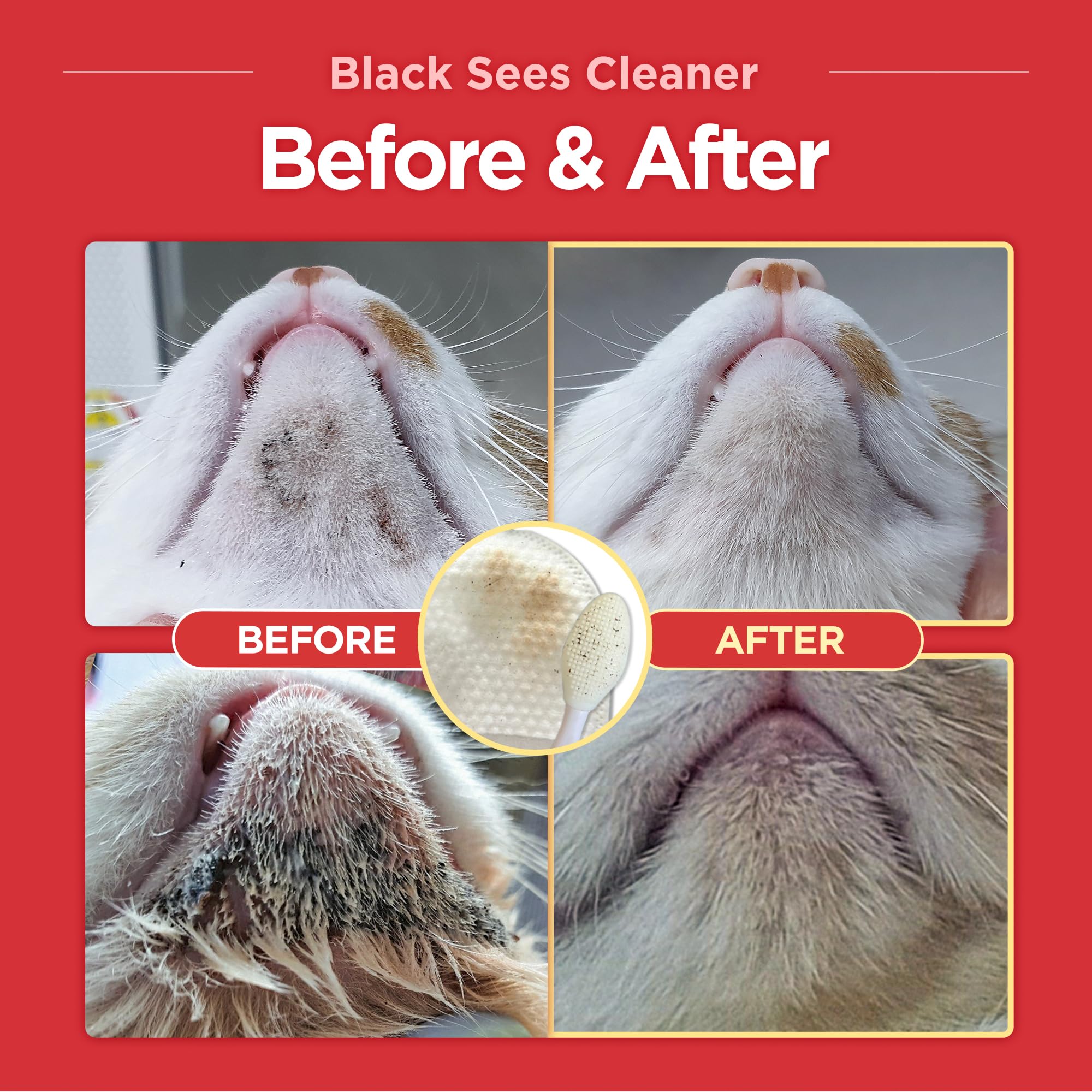 JAYU PET Black Seed Cleaner - Cat Chin Acne Treatment, Non-Toxic Hypoallergenic Cleanser, Cat Acne Chin Treatment, Remove Cat Ch