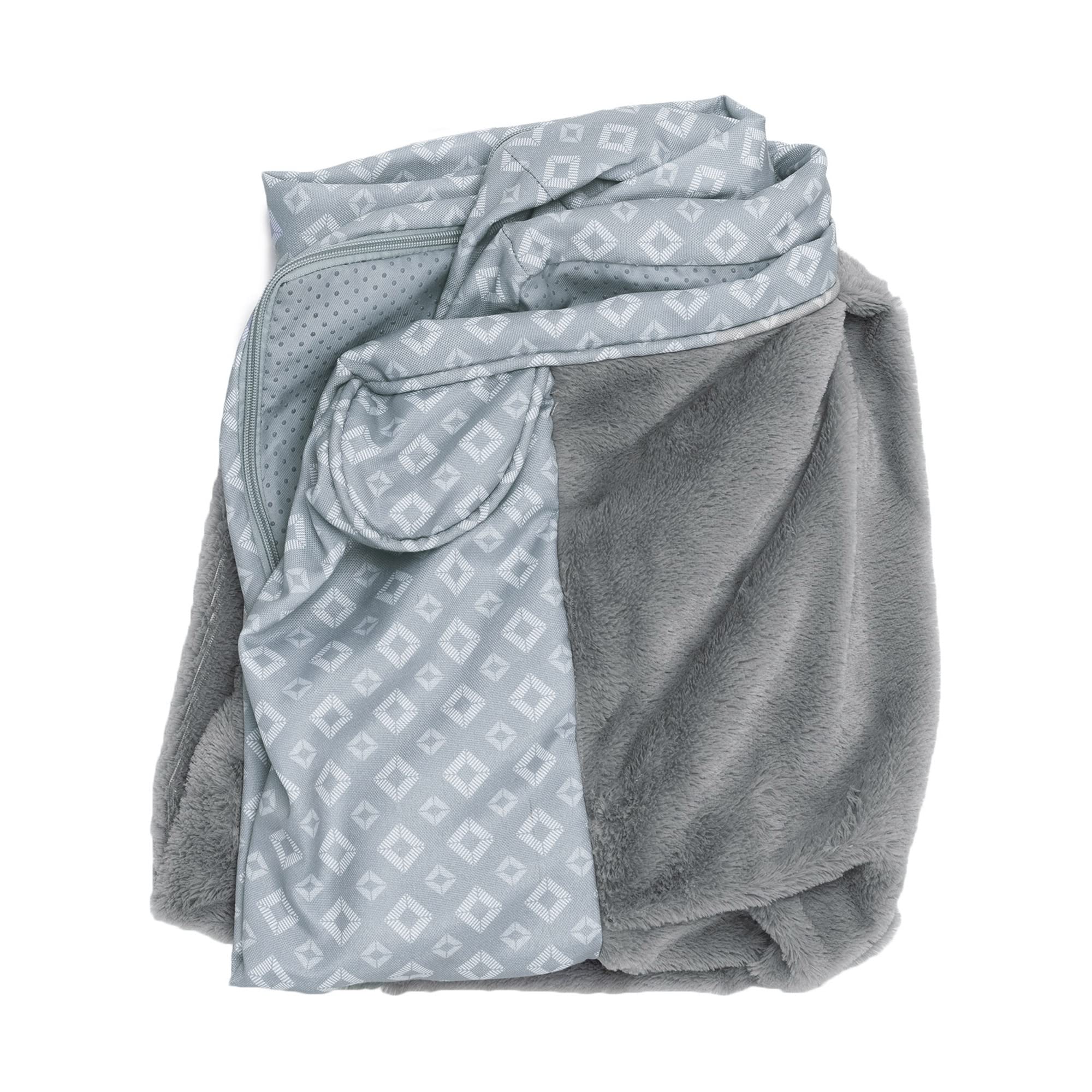 Furhaven Replacement Dog Bed Cover Plush & Diamond Print Nest Top Sofa-Style, Machine Washable - Gray, Medium