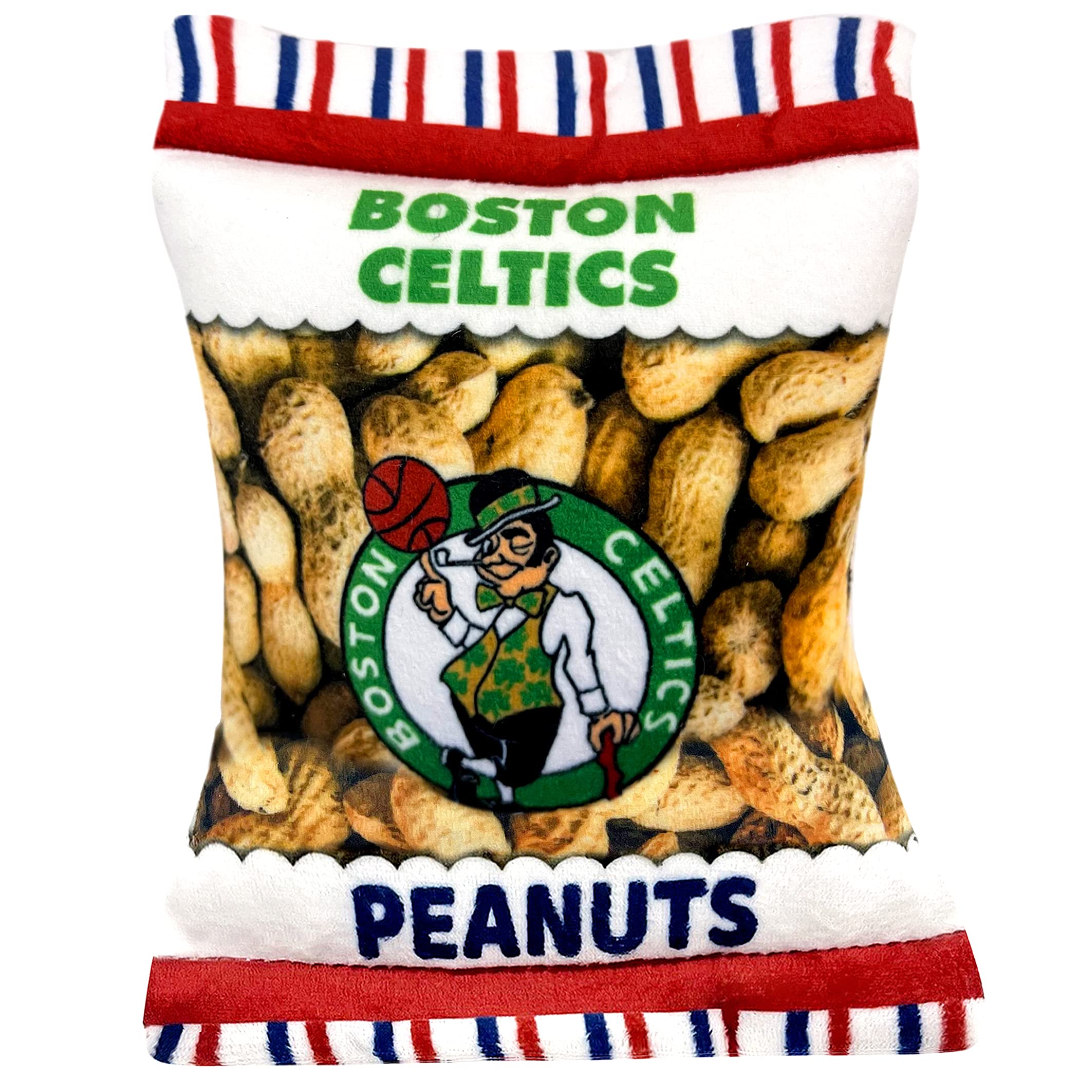 Pets First Nba Boston Celtics Crinkle Fine Plush Dog & Cat Squeak Toy - Cutest Stadium Peanuts Snack Plush Toy For Dogs & Cats W