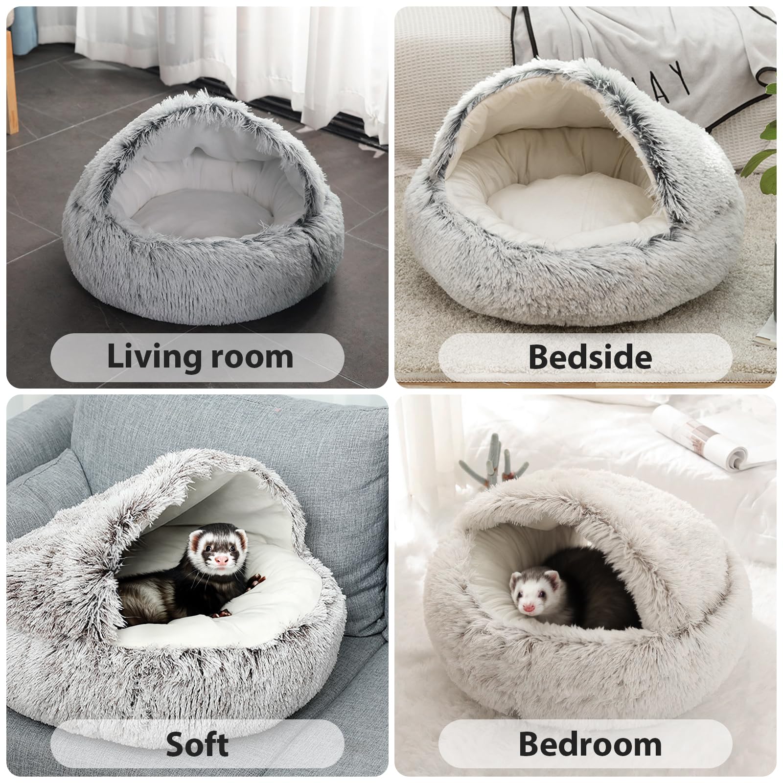 Ferret Bed Cave And Hideouts | Hammock For Cage | Hideaway Bed Accessories | Small Pet Cushion Long Plush Soft Washable For Ferr