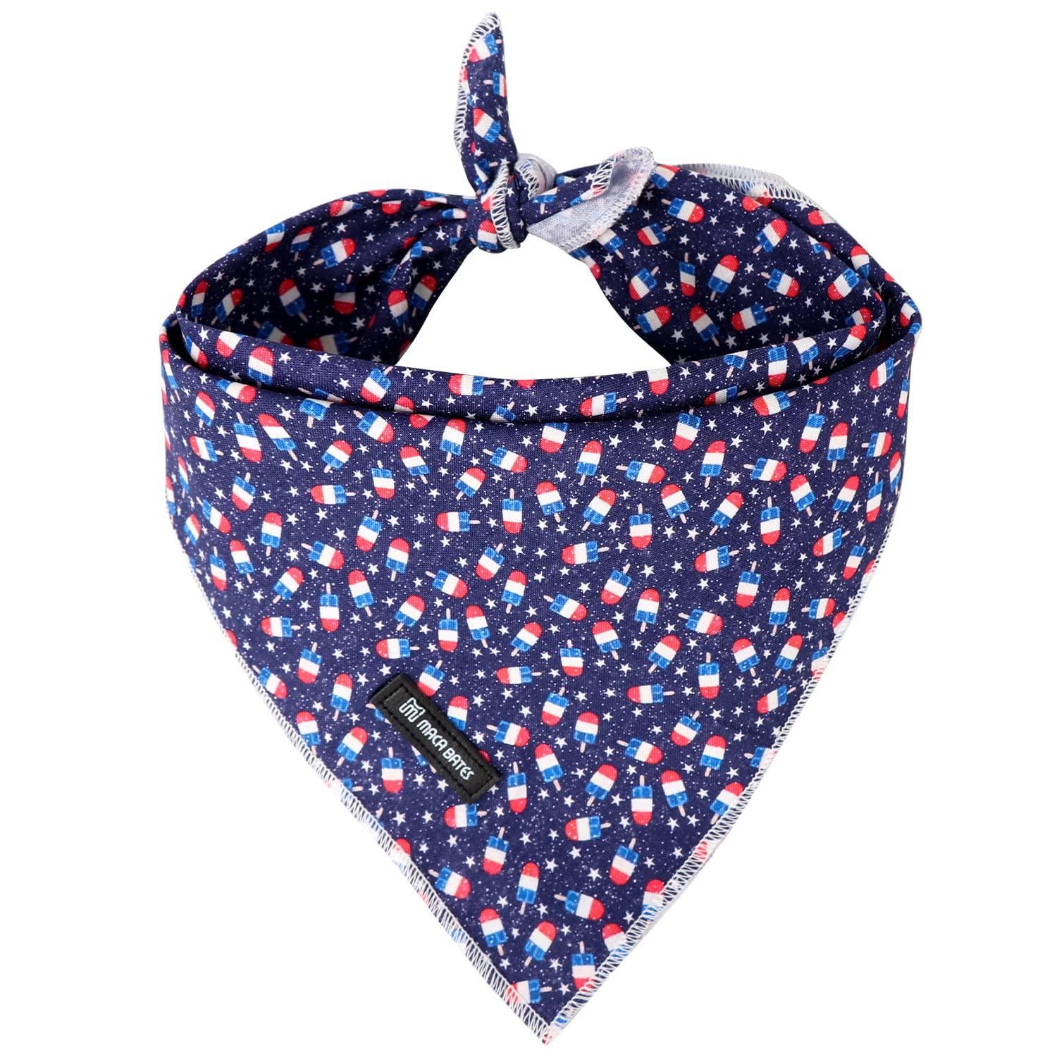 Maca Bates American Flag 4Th Of July Dog Bandana Triangle Scarf Patriotic Handkerchief Soft Cotton Cute Adjustable Puppy Bandana