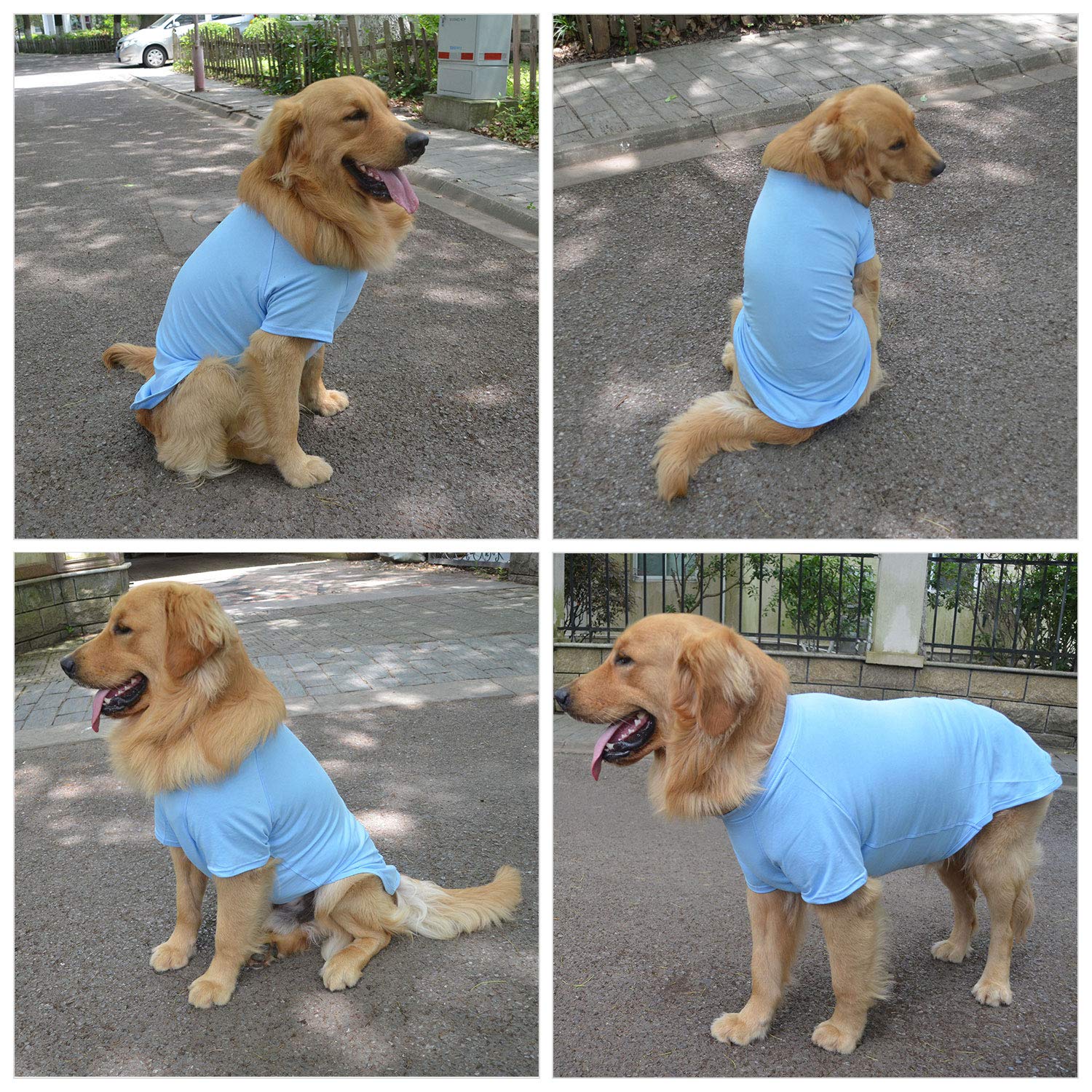 Lovelonglong 2019 Pet Clothing Dog Costumes Basic Blank T-Shirt Tee Shirts For Small Dogs Light-Blue L