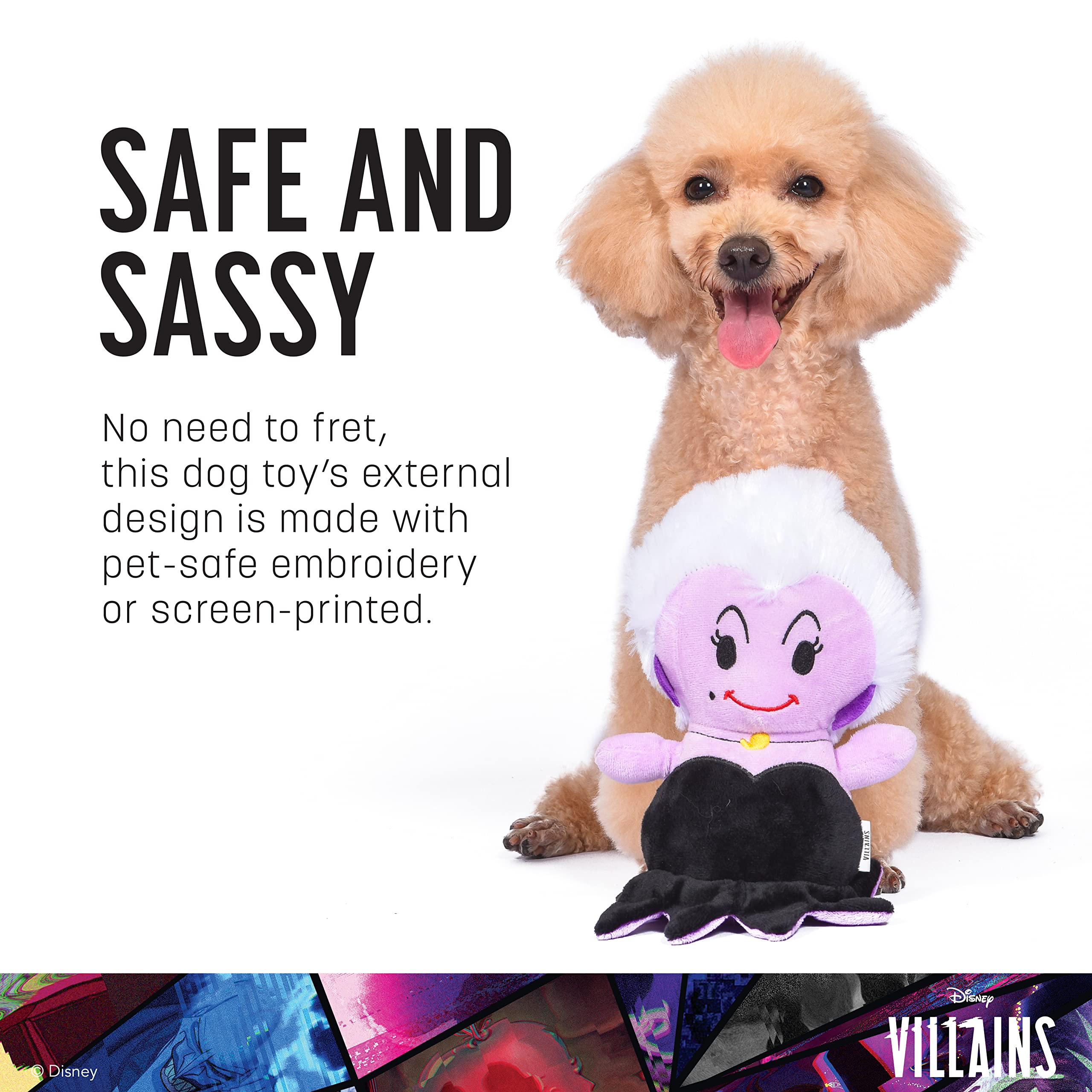 Disney For Pets Disney Villains Ursula 9'' Plush Toy For Dogs - Ursula Plush Dog Toy - Movie Toys For All Dogs All Breed Sizes,