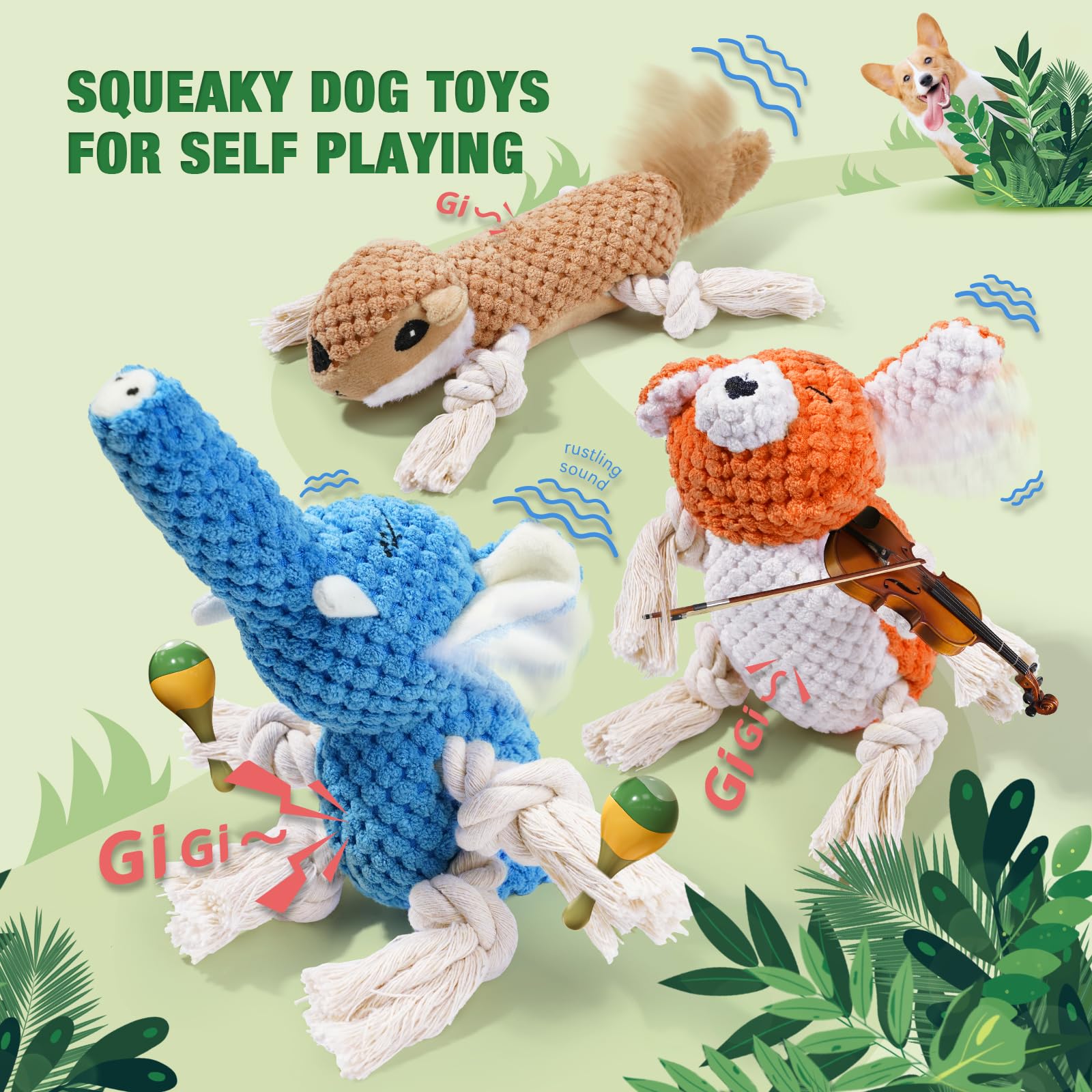 Legend Sandy Plush Small Dog Toys For Small Breeds, Tough Puppy Toys To Keep Them Busy, Tough Stuffed Animals Puppy Chew Toys, S
