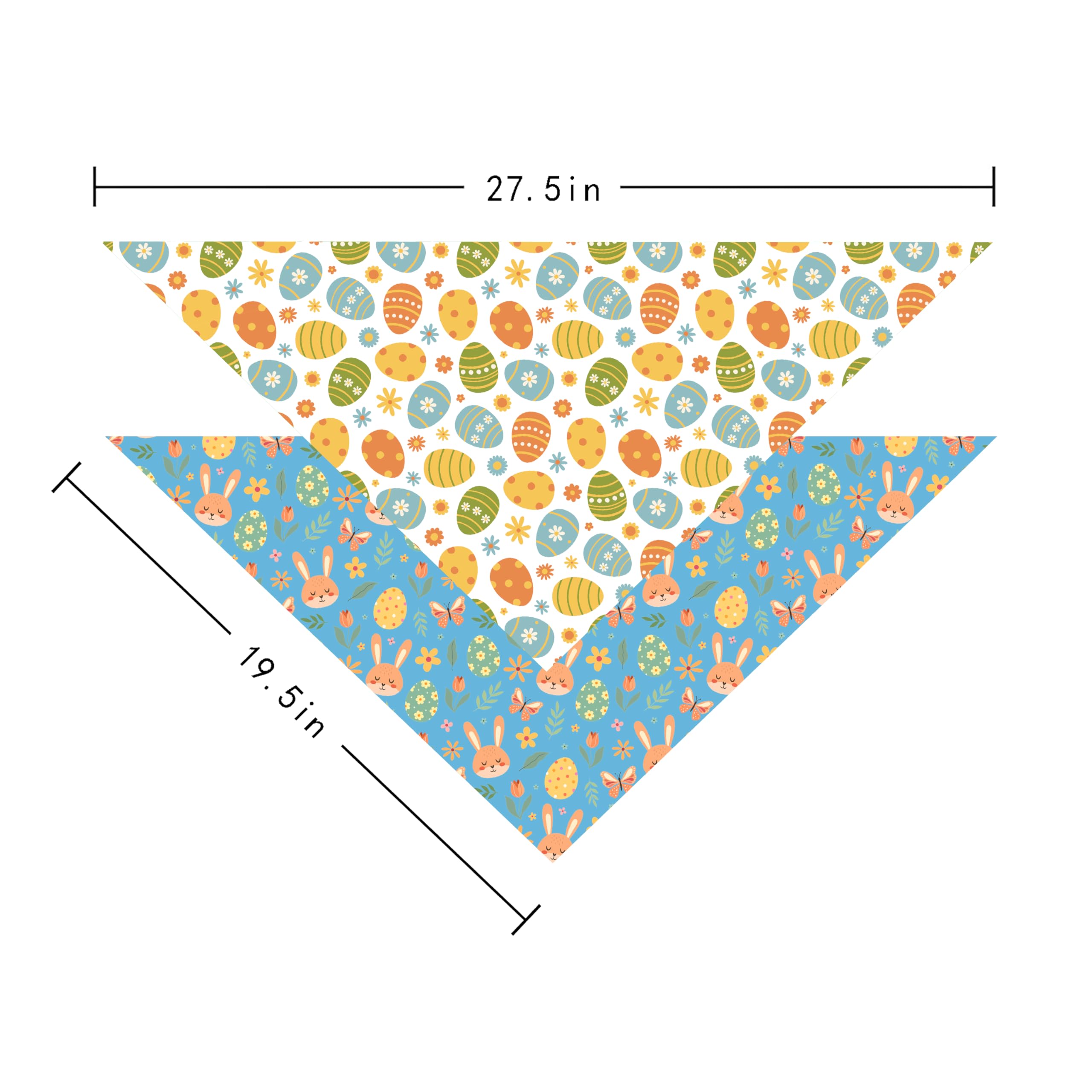 2 Pack Easter Dog Cat Bandana Holiday Bunny And Carrot Bandana For Spring And Easter Celebrations For Small Medium And Large Dog