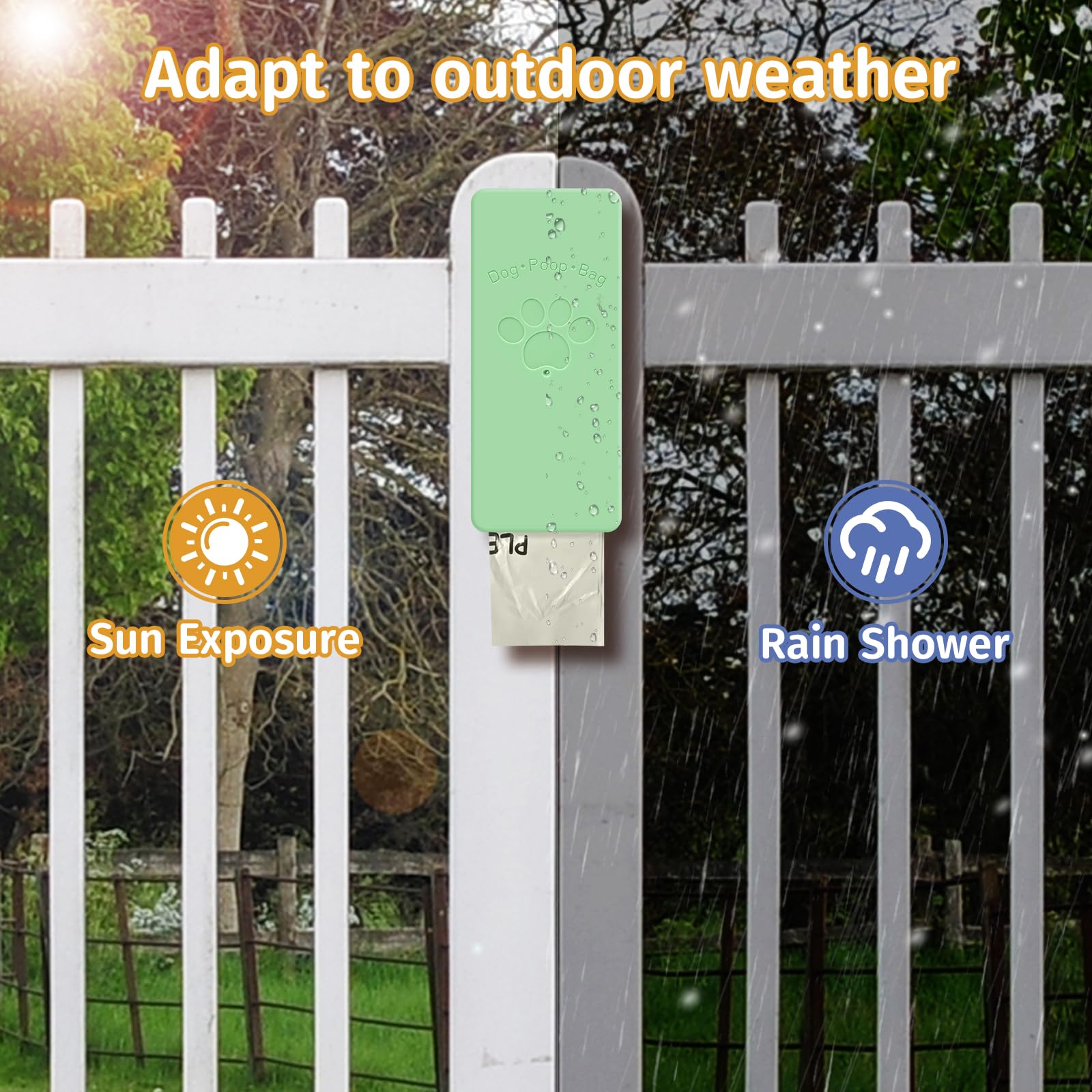 Qeerable Dog Poop Bag Dispenser, Wall-Mounted Dog Bag Dispenser Outdoor Or Indoor For Doggy And Pets, Green Dog Poop Bag Holder