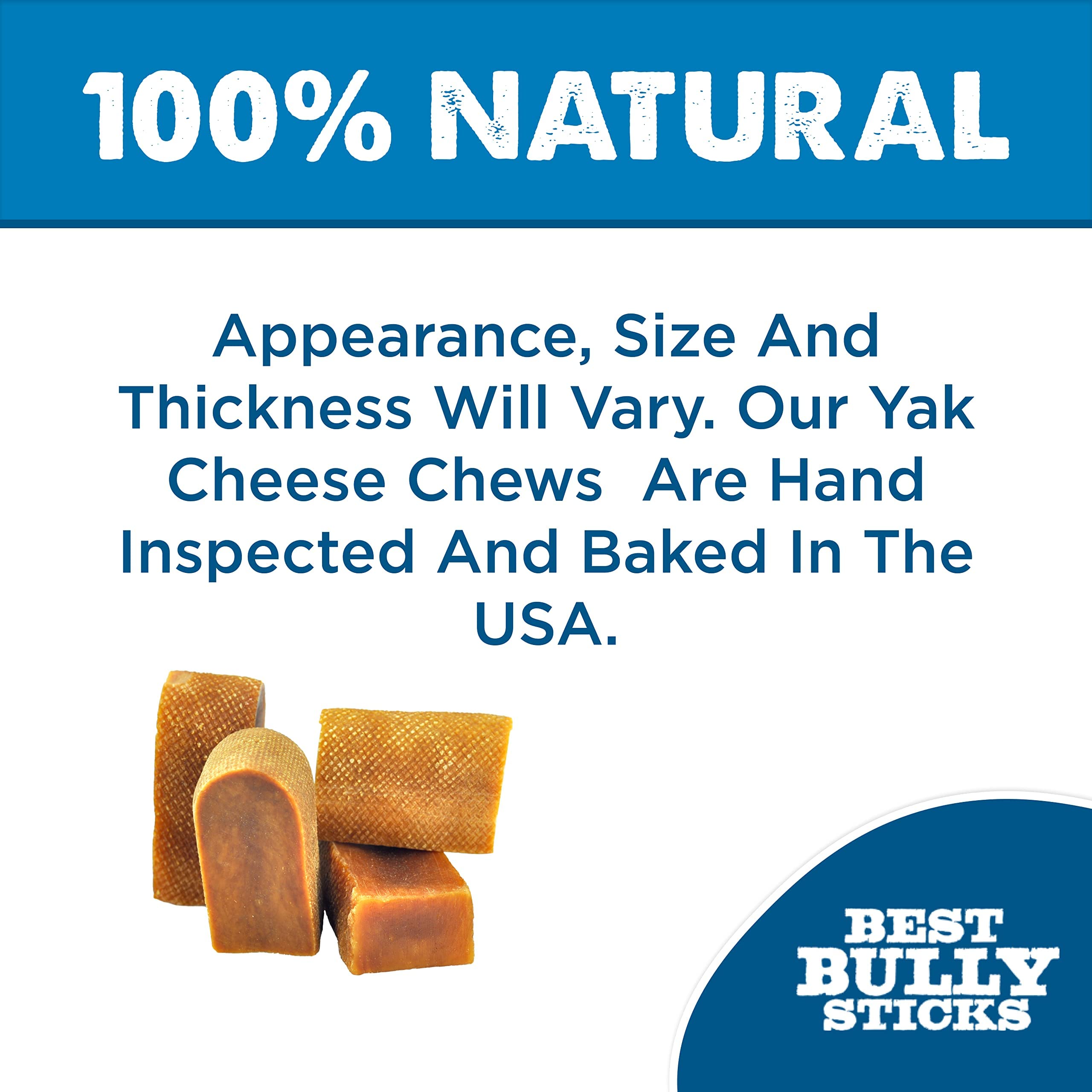Best Bully Sticks Himalayan Yak Cheese for Dogs - Small 4 Count (Pack of 1) - Natural, No Lactose, Odor Free, Long-Lasting Snack