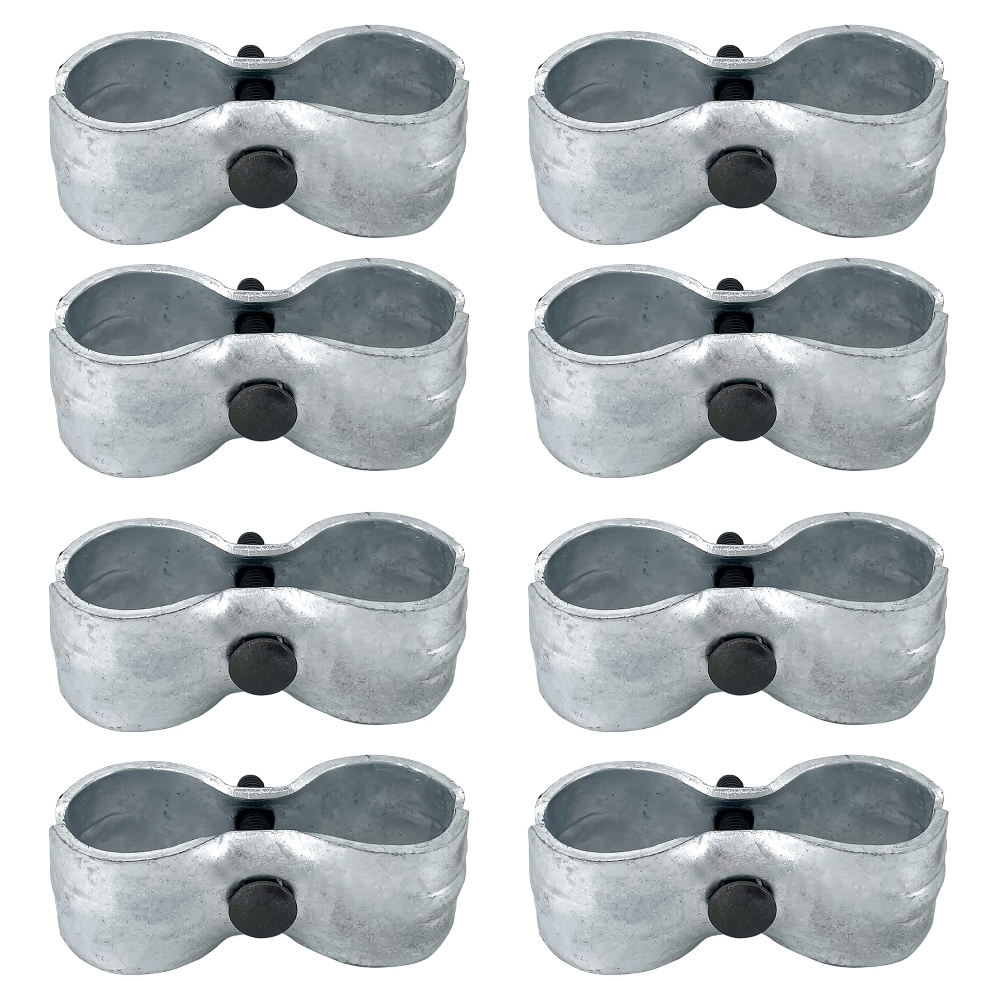 Hittite 8 Set Dog Kennel Panel Clamps, Chain Link Fence Panel Clamps For Round Pipe Panel Frame Size Is 1-5/8'/42Mm Diameter, Saddle Clamps For Dog Kennels & Chain Link Fence.