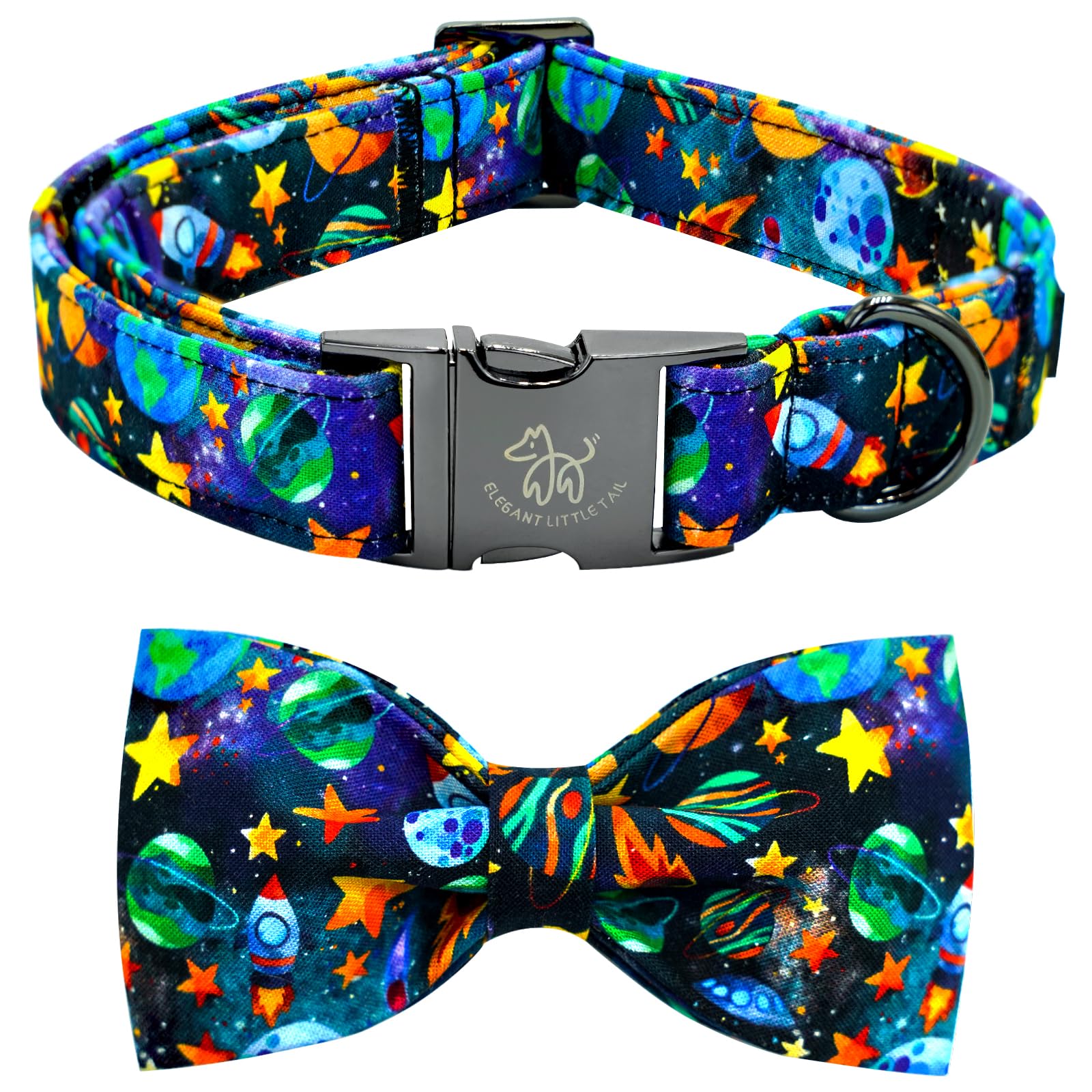 Elegant Little Tail Dog Collar, Boy Pet Collrs Blue Durable Soft Bowtie Dog Collar Adjustable Dog Collars For Small Medium Large