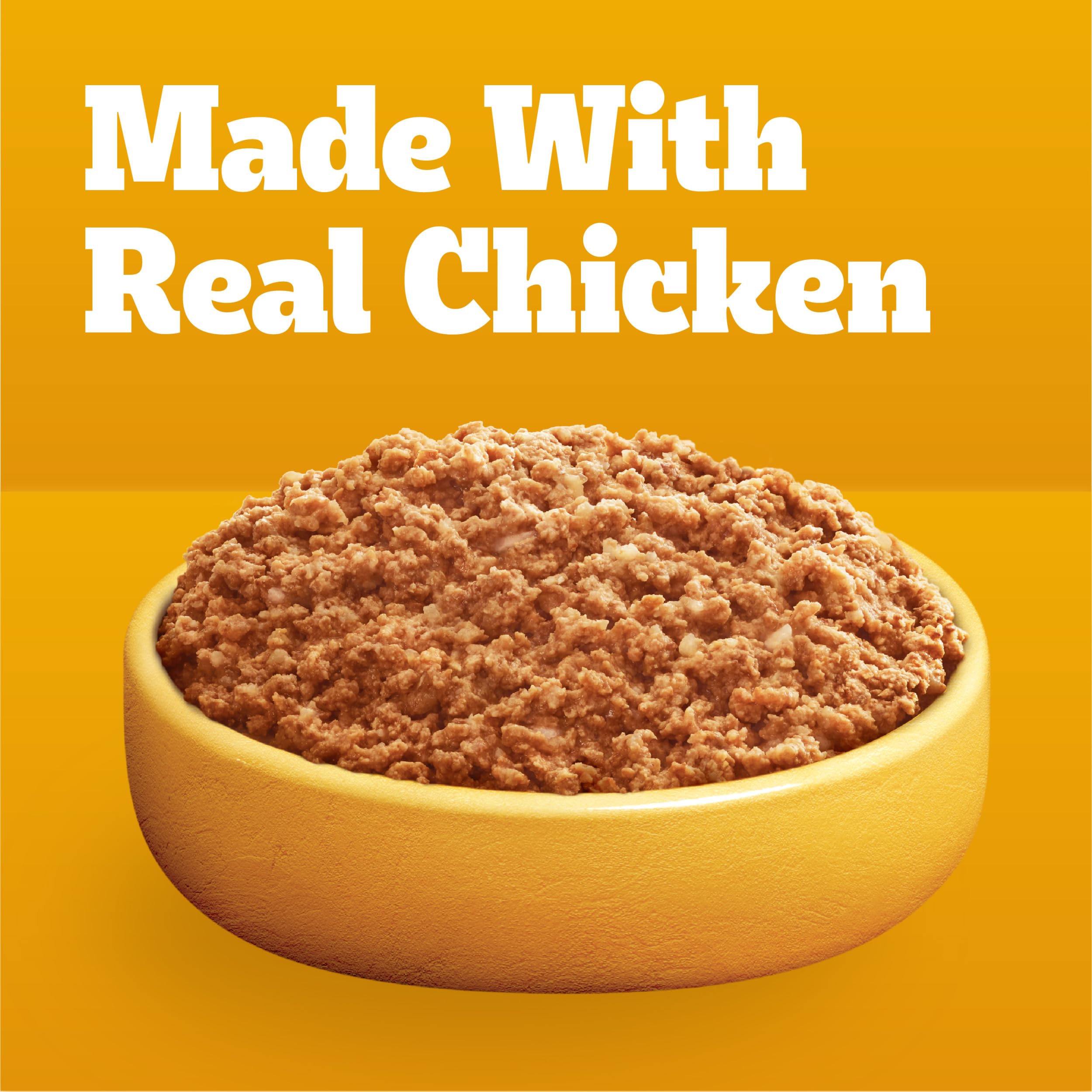 PEDIGREE CHOPPED GROUND DINNER Adult Soft Wet Dog Food With Hearty Chicken, 3.5 oz Pouches, 16 Pack