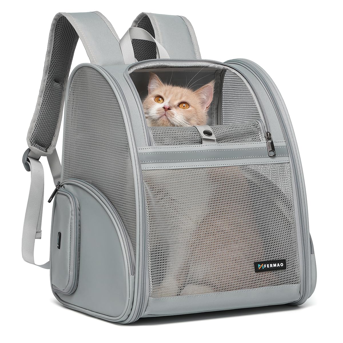 Cat Backpack Carrier, Mesh Small Cat Carrier Backpack Airline Approved Pet Carriers For Medium Small Dog Puppy Kitten Bunny Up T